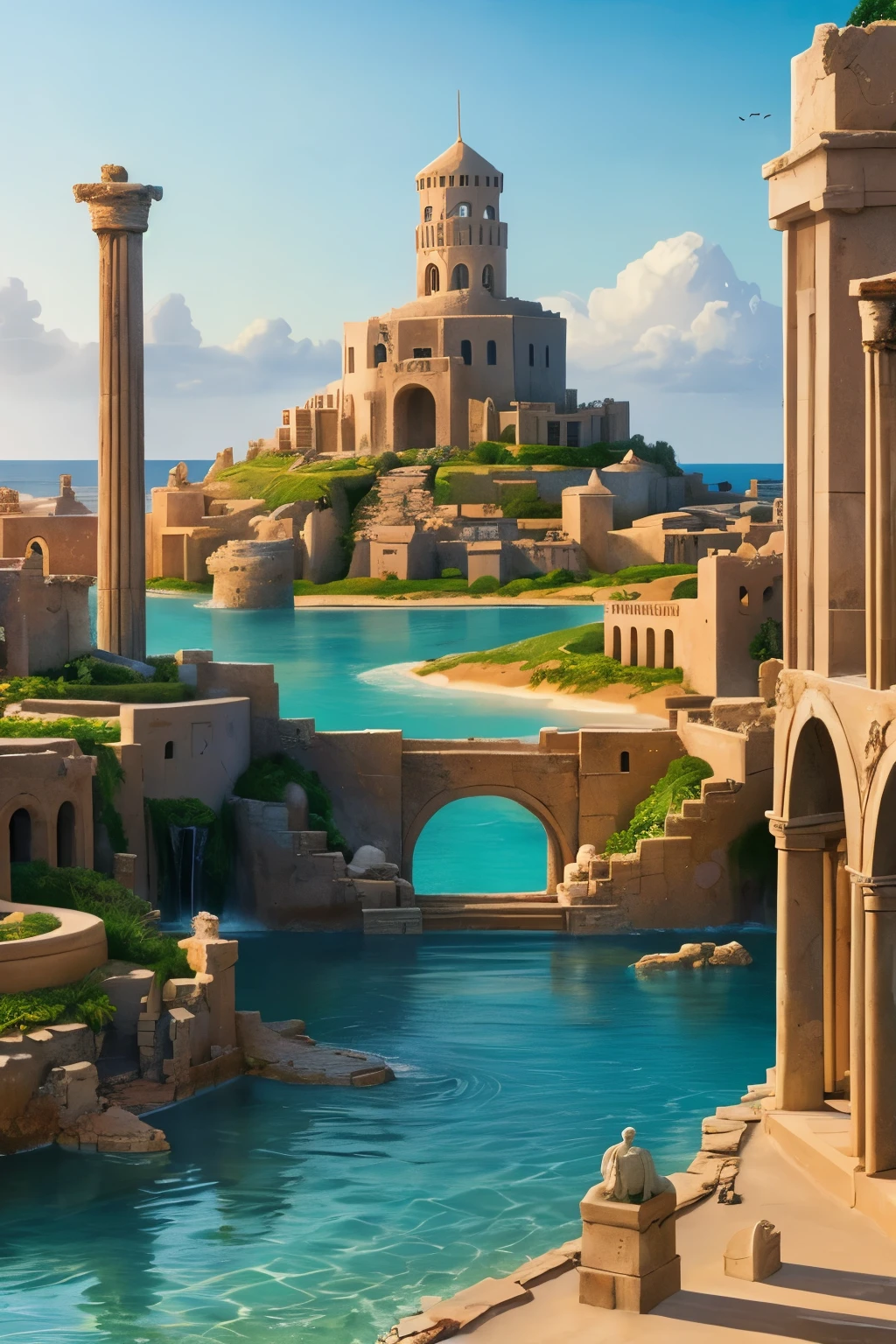 ((best quality)), ((masterpiece)), (detailed), 
The Submerged Citadel of Atlantis, under water, Gothic art, drop shadow, masterpiece, accurate, super detail, award winning, best quality, highres, 16k, 8k, 4K
