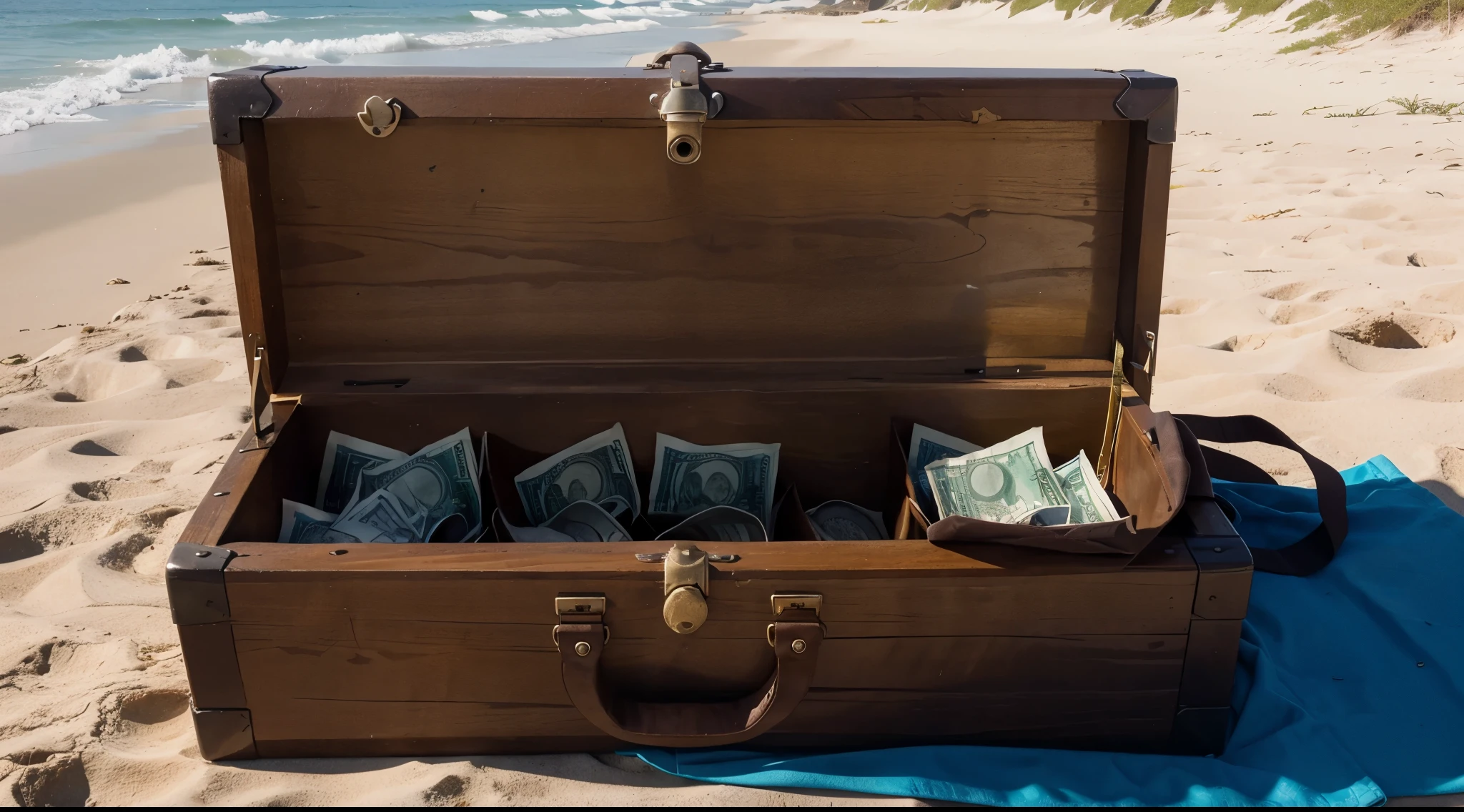 full of US Dollars in the chest