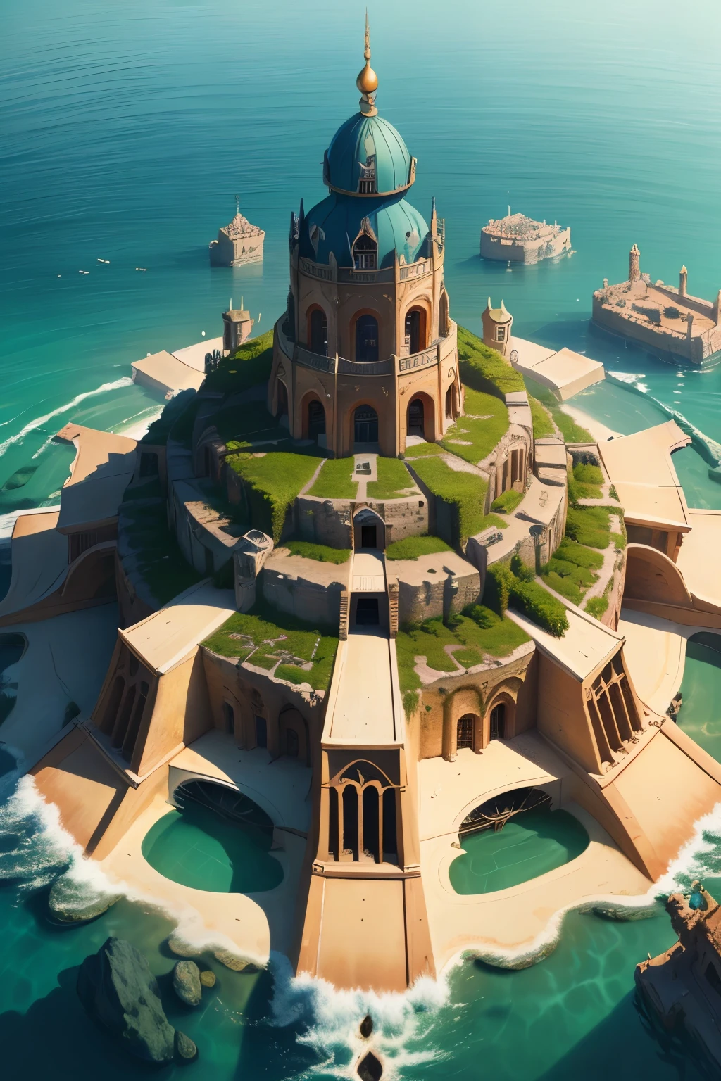 ((best quality)), ((masterpiece)), (detailed), 
The Submerged Citadel of Atlantis, under water, Gothic art, drop shadow, masterpiece, accurate, super detail, award winning, best quality, highres, 16k, 8k, 4K
