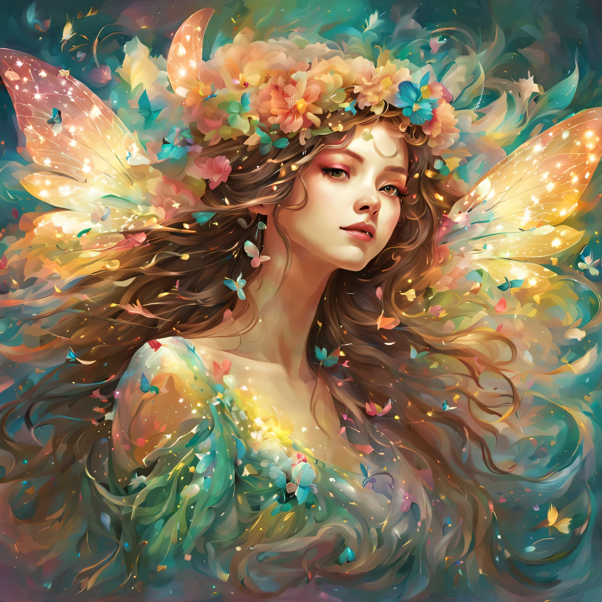 (masterpiece, highest quality:1.2), Windの精霊,1 girl::perfect face,dance,butterfly々,flower,Wind,effect,get used to it,magic effect,light,light, artistic, artist, color art, Use of magic,fancy,fantasy,beautiful,masterpiece,masterpiece,Sparkling,rich colors,colorful,colorful,get used to it,beautiful,Sounds like fun, is not&#39;is that so??,anatomically correct,Windのeffect,dream-like,fantasy,Mysterious,