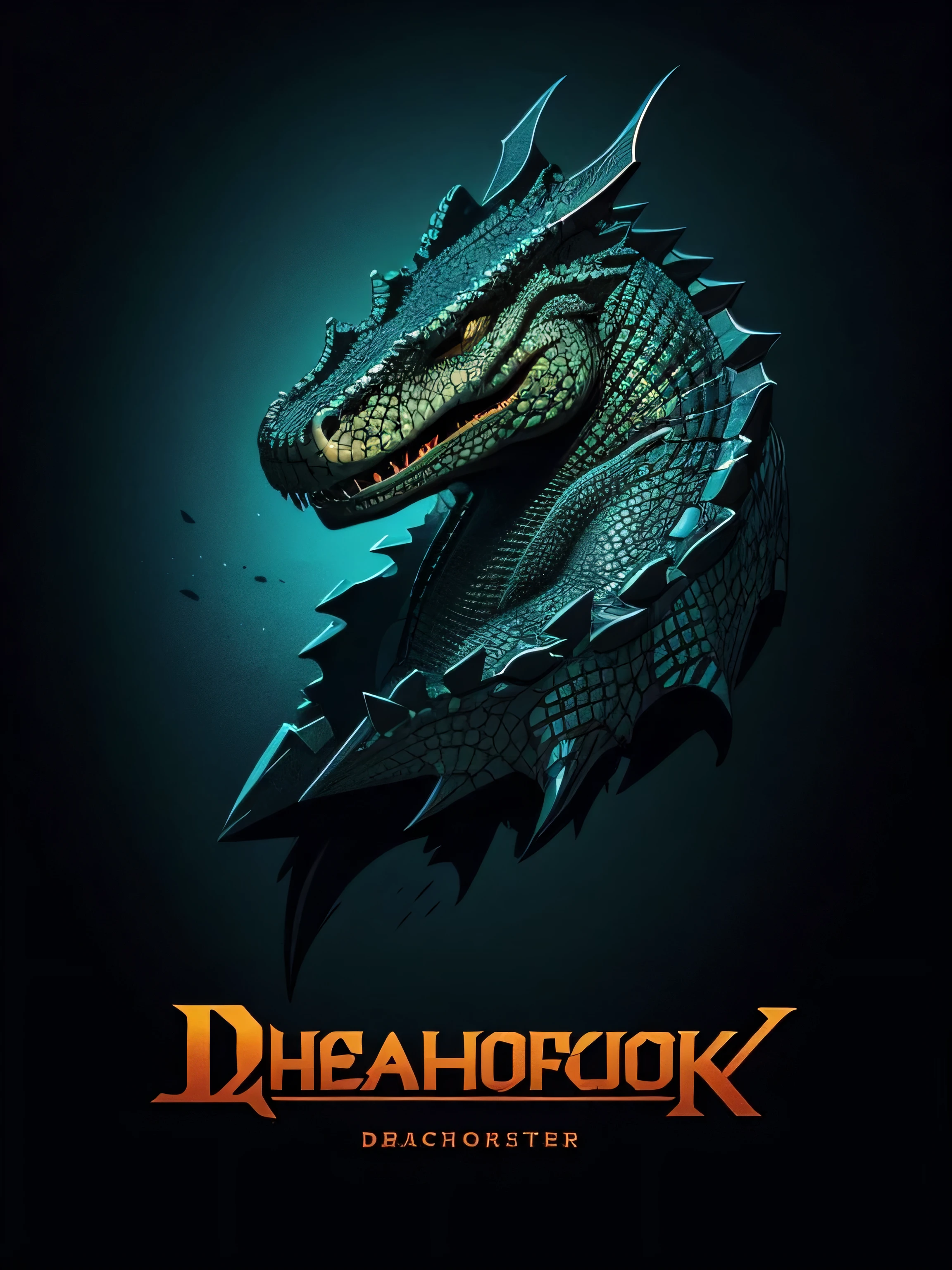 [crocodile] Heraldic silhouette, logo masking style illustration, by dan mumford, by greg rutkowski, by james jean, black background, fantasy art, mysterious, realistic, majestic, rich vibrant colors, high contrast, seamless water brand, artstation, deviantart, dribble, redbubble, teepublic, sharp focus, simple, hyper detailed, detailed drawing, vectorize, outline, isometric style, 8k."