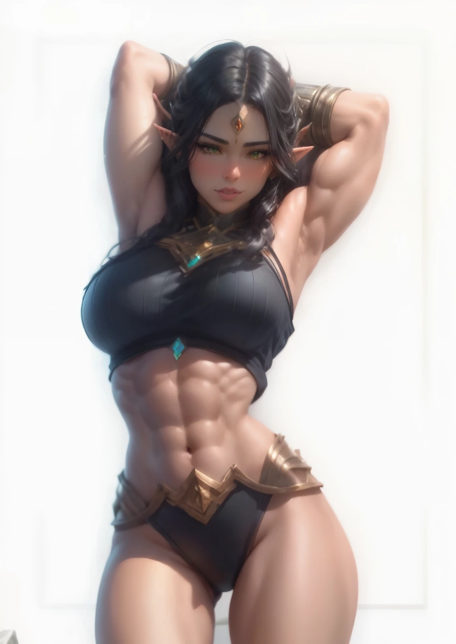 Muscle Girl, black hair, Asgard,valkyrie,Senhora Cavaleiro,anatomia correta,epic fantasy digital art,tmasterpiece,8k,high-definition resolution,Desenho detalhado,alta qulidade,, Epic composition,