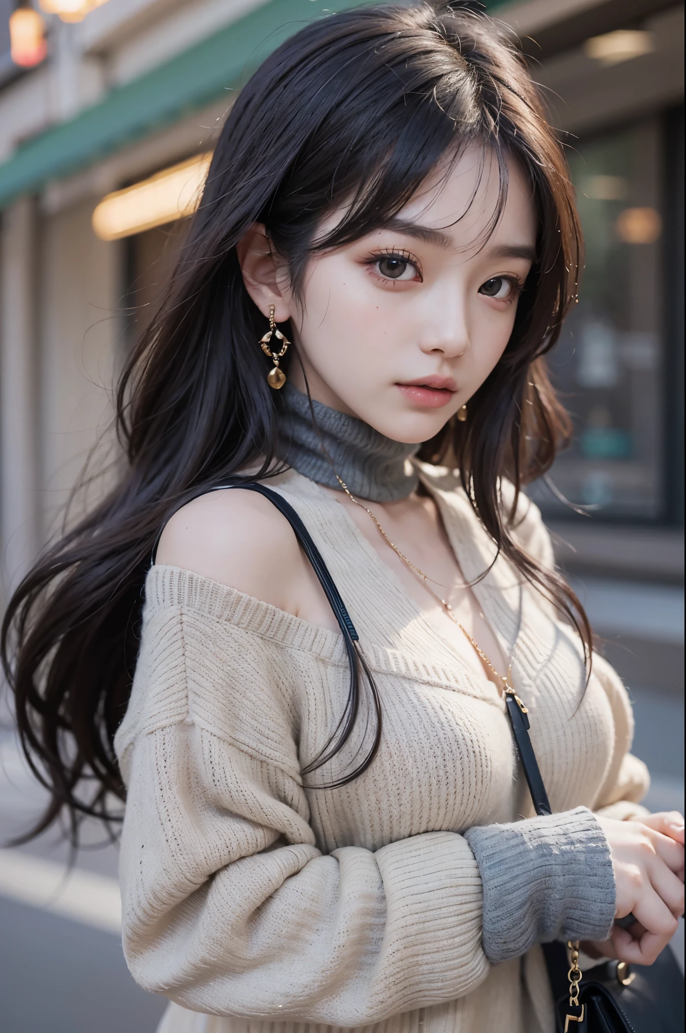 (最高qualityのディテール)、real、8K UHD、High resolution、(1 girl:1.2)、super detail、高qualityテクスチャ、intricate details、detailed、非常detailedなCG、高qualityの影、Detail beautiful delicate face、Detail beautiful delicate eyes、Depth of bounds written、Ray tracing、20th generation、Pretty Kpop Girl、(Korean Ulsan Face)、slender face、(Ulsan-6500-V1.1:0.6)、Pure Eros Face_v1、glow eyes、perfect body、 view viewer、(最高qualityのディテール:1.2)、real、8K UHD、High resolution、(1 girl:1.2)、super detail、高qualityテクスチャ、intricate details、detailed、非常detailedなCG、高qualityの影、Detail beautiful delicate face、Detail beautiful delicate eyes、Depth of bounds written、Ray tracing、20th generation、Pretty Kpop Girl、(Korean Ulsan Face)、slender face、(Ulsan-6500-V1.1:0.6)、cheek、glossy lips、、high resolution, best image quality, 最高quality, photorealistic, 超detailed, realな写真, 4K 8K UHDフルカラーRAW写真, fujifilm(Medium format), hasselblad, carl zeiss, incredible dynamic range photography(convenience_Art by Smooth-768:1.1),High resolution, High pixel count, 明確なdetailed, clear image, natural color reproduction, noise reduction, high fidelity, quality, Software improvements, upscaling, Optimized algorithm, professional level retouching,
1. Oversized coat:
The coat is、Choose an oversized design that covers from shoulders to knees.。Color is classic navy or black、or warm khaki or beige, Such.、Choose colors that match the season。
2. Knitted sweater or turtleneck:
To protect yourself from the cold、Knitted sweater or turtleneckを選択してください。Match the texture and color of the knit to the coat.。
3. wide leg pants:
For pants, Choose a wide-leg design、Combines ease of movement and style。Denim in dark tones or black trousers will look good.。
4. knee high boots:
What is included in an oversized coat、足首からふくらはぎまでカバーするknee high bootsとの組み合わせ。Boots are black or dark brown and chic.、Gives a stylish impression。
5. accessories:
シンプルなゴールドまたはシルバーのaccessoriesを選ぶ、Add elegance to your outfit。for example、Long necklaces and large earrings are recommended.。
6. handbag:
handbag、Choose a color that matches the tone of your outfit.。ショルダーバッグやトートバッグはconvenienceでスタイリッシュ。
7. Makeup and hairstyle:
In makeup, Choose natural colors、Make your skin look beautiful。wavy hair、By creating loose curls、Appeal to softness。