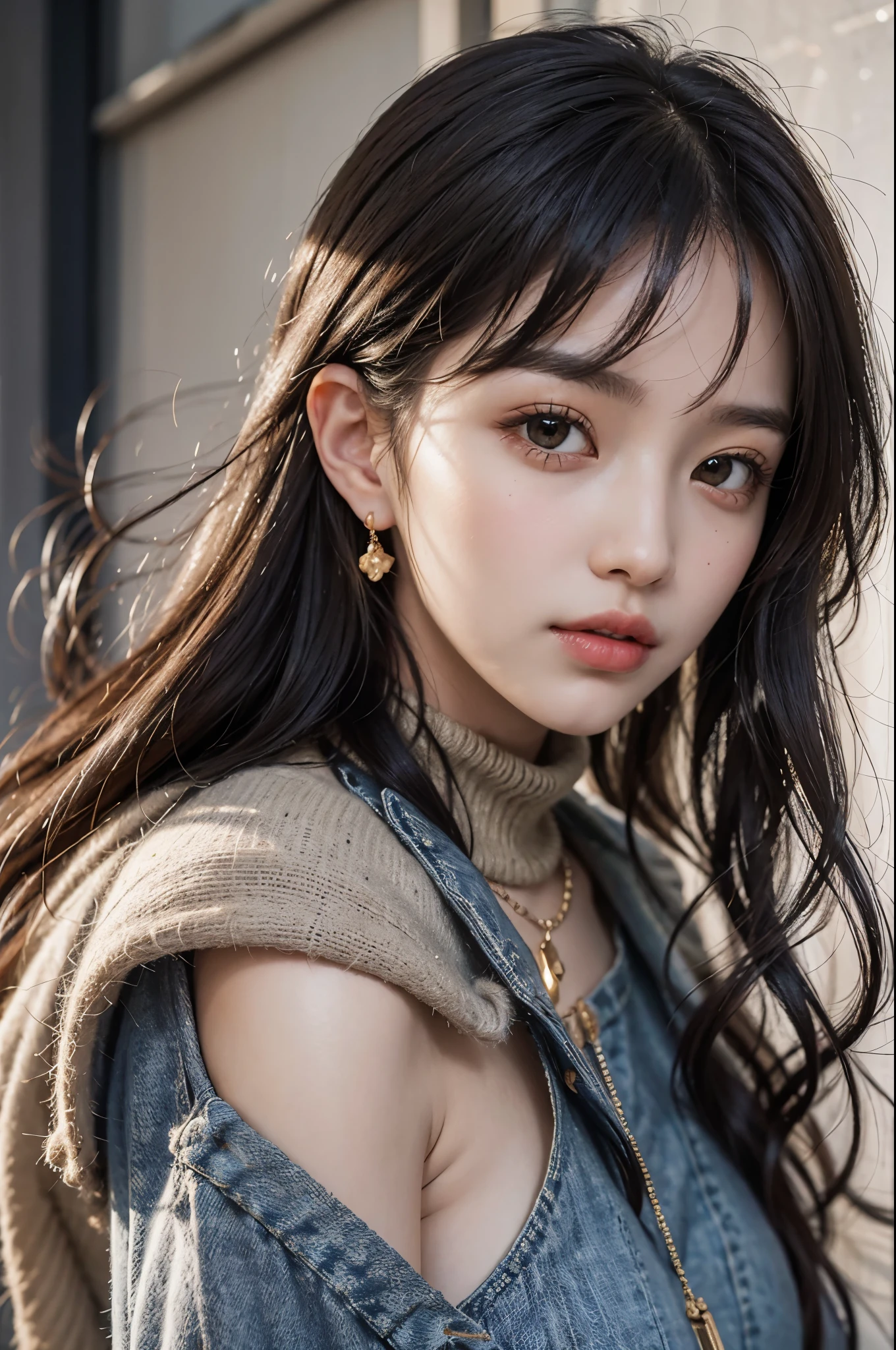 (最高qualityのディテール)、real、8K UHD、High resolution、(1 girl:1.2)、super detail、高qualityテクスチャ、intricate details、detailed、非常detailedなCG、高qualityの影、Detail beautiful delicate face、Detail beautiful delicate eyes、Depth of bounds written、Ray tracing、20th generation、Pretty Kpop Girl、(Korean Ulsan Face)、slender face、(Ulsan-6500-V1.1:0.6)、Pure Eros Face_v1、glow eyes、perfect body、 view viewer、(最高qualityのディテール:1.2)、real、8K UHD、High resolution、(1 girl:1.2)、super detail、高qualityテクスチャ、intricate details、detailed、非常detailedなCG、高qualityの影、Detail beautiful delicate face、Detail beautiful delicate eyes、Depth of bounds written、Ray tracing、20th generation、Pretty Kpop Girl、(Korean Ulsan Face)、slender face、(Ulsan-6500-V1.1:0.6)、cheek、glossy lips、、high resolution, best image quality, 最高quality, photorealistic, 超detailed, realな写真, 4K 8K UHDフルカラーRAW写真, fujifilm(Medium format), hasselblad, carl zeiss, incredible dynamic range photography(convenience_Art by Smooth-768:1.1),High resolution, High pixel count, 明確なdetailed, clear image, natural color reproduction, noise reduction, high fidelity, quality, Software improvements, upscaling, Optimized algorithm, professional level retouching,
1. Oversized coat:
The coat is、Choose an oversized design that covers from shoulders to knees.。Color is classic navy or black、or warm khaki or beige, Such.、Choose colors that match the season。
2. Knitted sweater or turtleneck:
To protect yourself from the cold、Knitted sweater or turtleneckを選択してください。Match the texture and color of the knit to the coat.。
3. wide leg pants:
For pants, Choose a wide-leg design、Combines ease of movement and style。Denim in dark tones or black trousers will look good.。
4. knee high boots:
What is included in an oversized coat、足首からふくらはぎまでカバーするknee high bootsとの組み合わせ。Boots are black or dark brown and chic.、Gives a stylish impression。
5. accessories:
シンプルなゴールドまたはシルバーのaccessoriesを選ぶ、Add elegance to your outfit。for example、Long necklaces and large earrings are recommended.。
6. handbag:
handbag、Choose a color that matches the tone of your outfit.。ショルダーバッグやトートバッグはconvenienceでスタイリッシュ。
7. Makeup and hairstyle:
In makeup, Choose natural colors、Make your skin look beautiful。wavy hair、By creating loose curls、Appeal to softness。