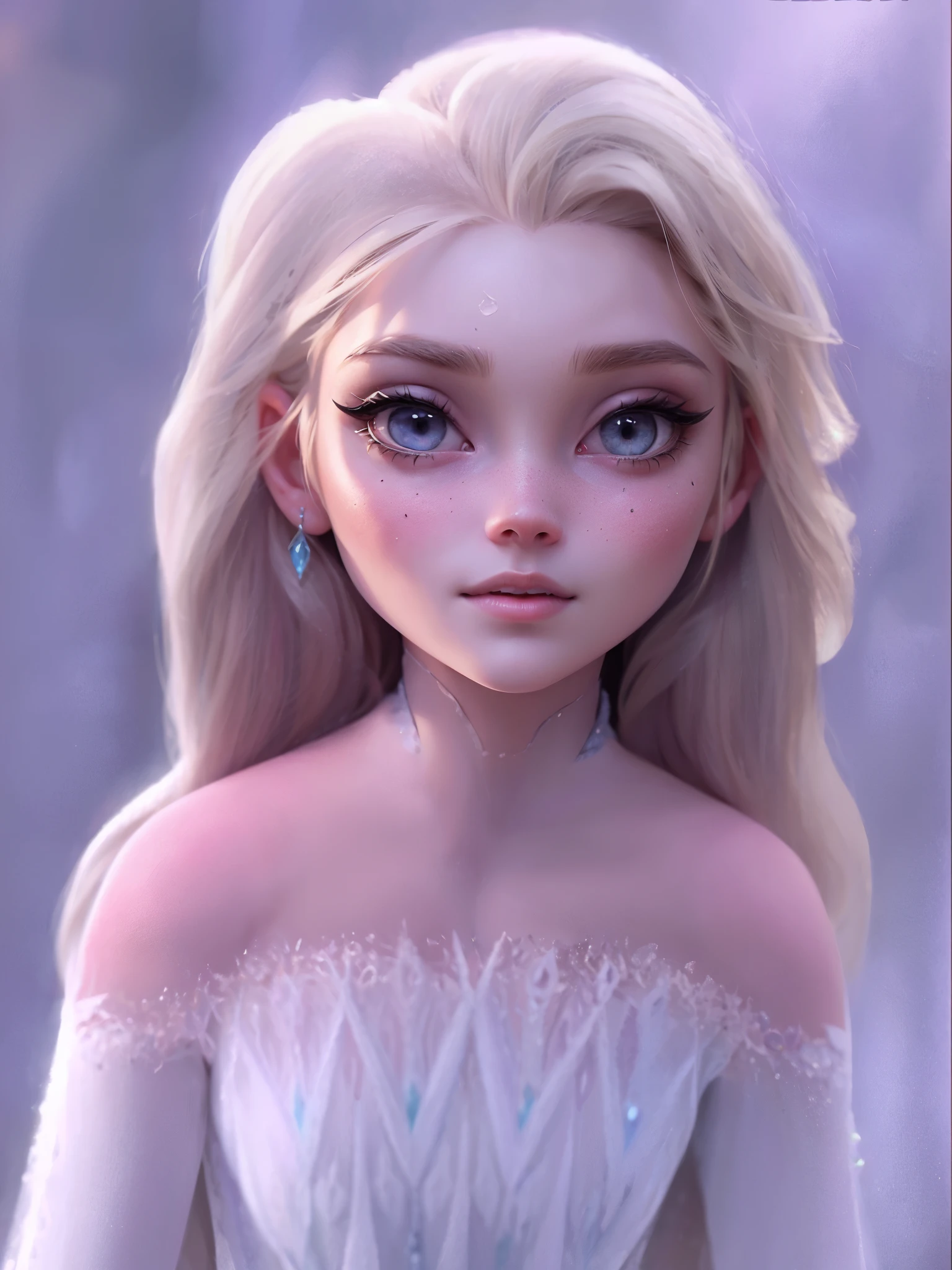 a close up of a cartoon character with long blonde hair, beautiful elsa, portrait of elsa of arendelle, elsa frozen, elsa, elsa from frozen, portrait of elsa from frozen, frozen, frozen ii movie still, blonde - haired princess, emma watson as the queen of ice, princess 'kida' kidagakash, frozen klaus film, ice princess, 8k portrait, detailed intricate fabric texture, (charcoal black theme:1.3), spiral patterns, body freckles, bright, high quality image, masterpiece, detailed hair texture, detailed skin texture, detailed cloth texture, 8k, add fabric details, ultra detailed skin texture, ultra detailed photo, skin pores, cloth details, high skin details, realistic hair details, (8K, RAW photo, best quality, masterpiece:1.2), (realistic, photo-realistic:1.4), ultra-detailed (grainy:0.2)