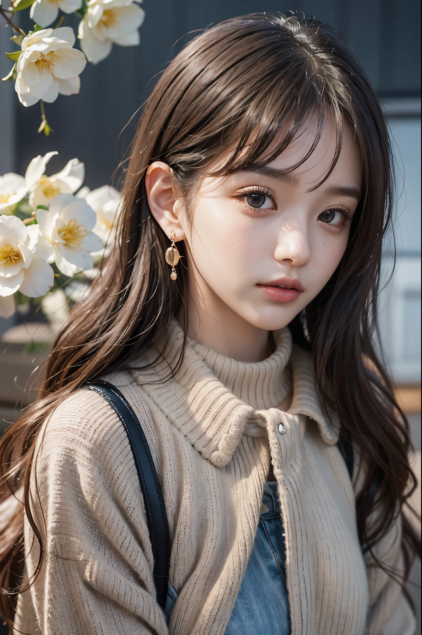 highest quality, realistic, 8K, High resolution, full color, 1 girl, woman, woman, (pupil, light in the eyes), detailed beautiful face,Beautiful skin,looking at the viewer:1.8, (1 girl eyes looking at the viewer:1.55), Upper body, NSFW
