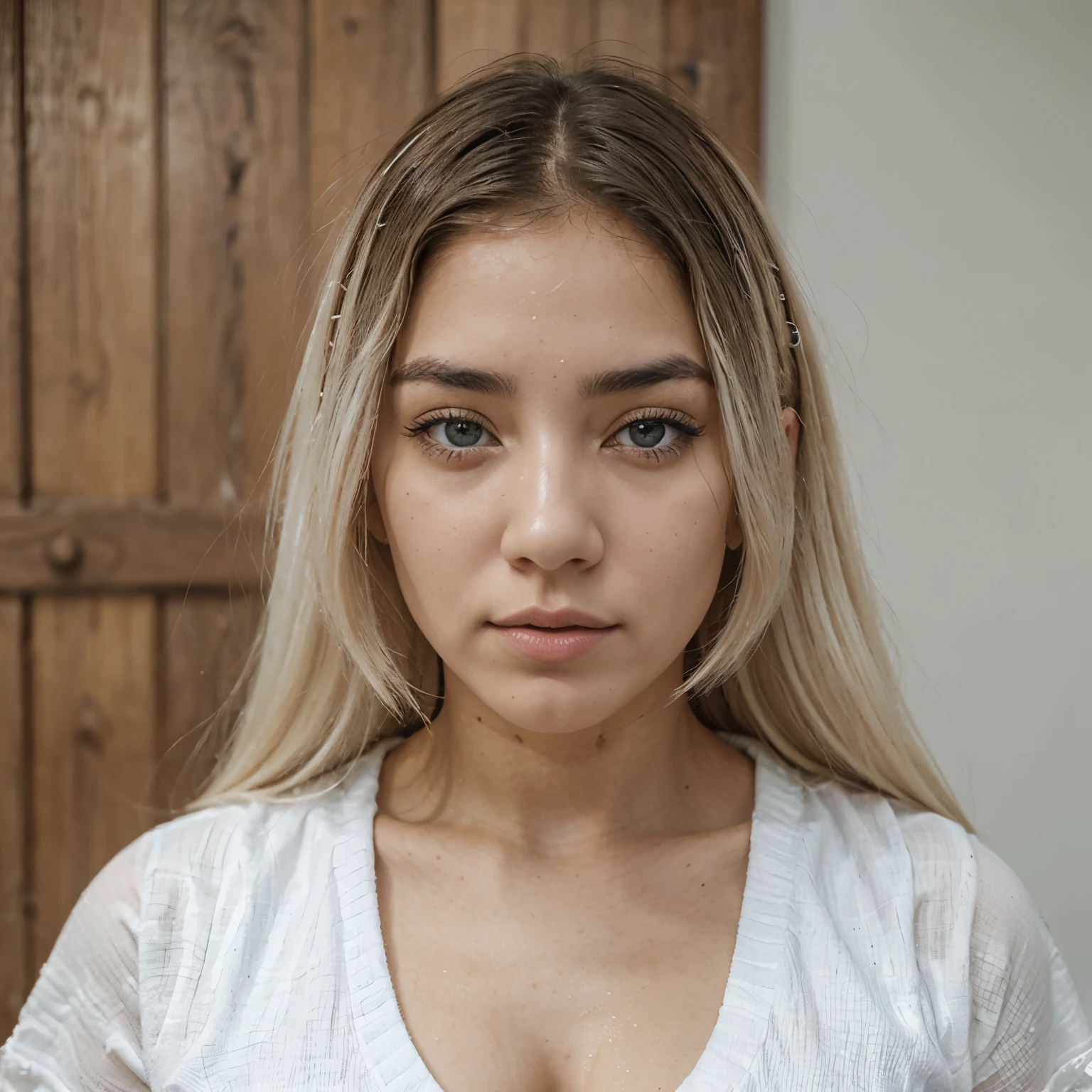 obra maestra, Mejor calidad, 1 chica, ilustre (El resplandor de la doncella Lily) ,( pelo blanco, cabello muy largo, ojos azules,tetas rectas , mojada en culo al aire misionero sin ropa )