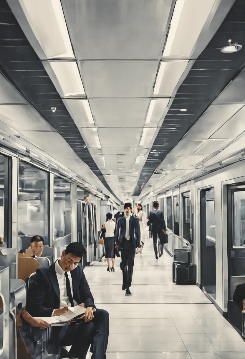 Commuting scene of office workers