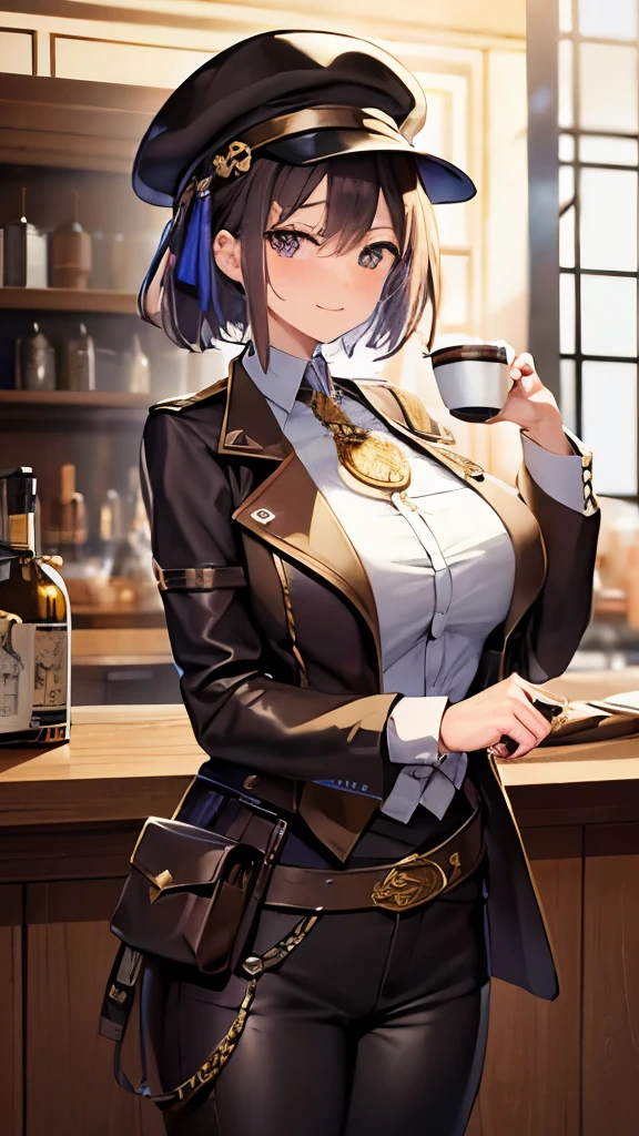 (masterpiece, best quality), intricate details,
1girl, <lora:mumei:0.8> nanashi mumei, single thighhigh, ponytail, very long hair, hairclip, feathers, , partially fingerless gloves,
, police uniform, <lora:GCop:0.8> GCop,