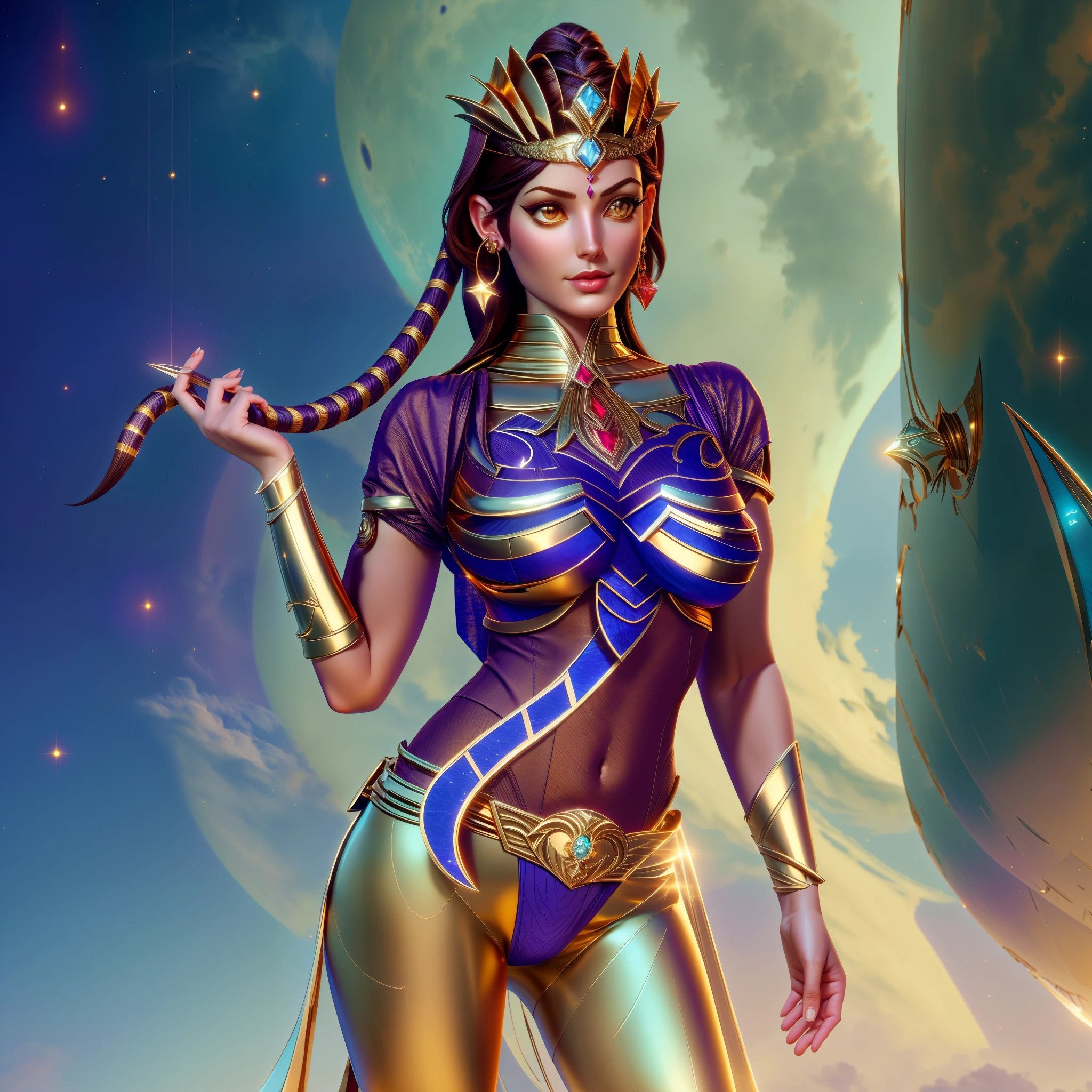 cleopatra arafed disfrazada con sexy lingerie de diamante y oro, sosteniendo la cola de un escorpion en la mano., portrait of a scorpion goddess, Reina egipcia, Hybrid Scorpio Woman, antigua princesa Libu, Diosa antigua, Djinn Human Hybrid, Hermoso fondo egipcio, ne zha de herir, Artgerm Julie Bell Beeple, diosa del amor femenina de piel oscura, a beautiful fantasy empress