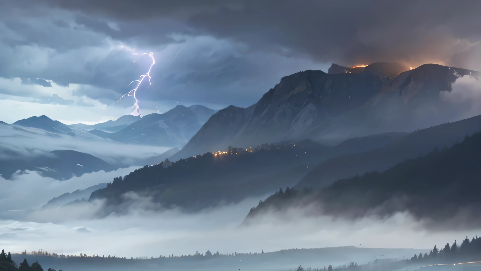 Amid growing tension, algo inesperado aconteceu. The fog that enveloped the hills turned into an intense storm, Lightning flashed across the sky and thunder roared as if nature itself was outraged by Oliver's lies..