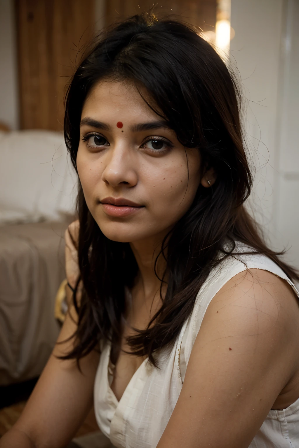 indian woman only face