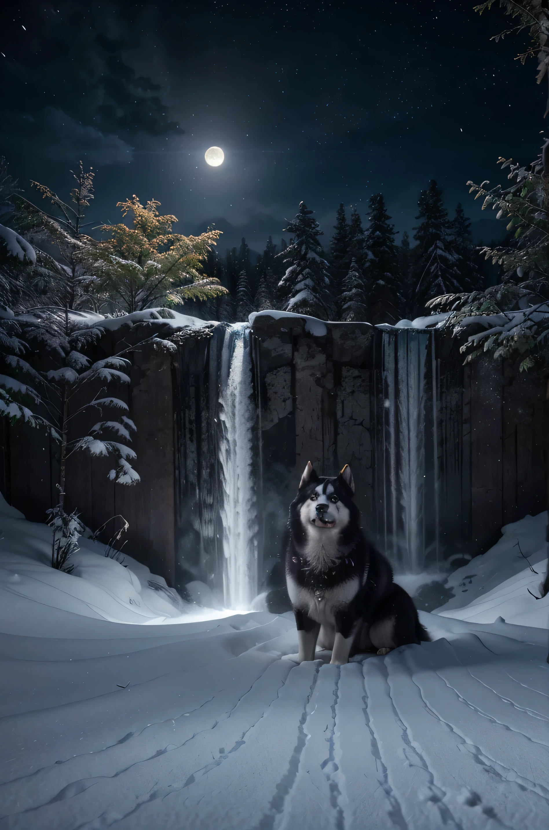 night Husky Malamute howling masterpiece epic path deep equirectangular snow mountain glacier weather snowflakes waterfall forest moon luminescence volumetric lightning contrast global lighting saturate ultra_high resolution meticulously intricate analog pro-photo-realistic ultra_ultra de alta qualidade_high detail ideal accurate cgi vfx sfx reflex 3dcg max color code extreme enhanced octane_renderizado UHD NVIDIA_RTX_RENDERING RADIUS_RASTREANDO DLSS_3 efeitos_CINEMATIC XT3 K 32K 16K HDR irrealengine5 romm rgb pbr 3dcg fxaa blu-ray fkaa txaa rtx ssao aprimorado ultra_Nitidez