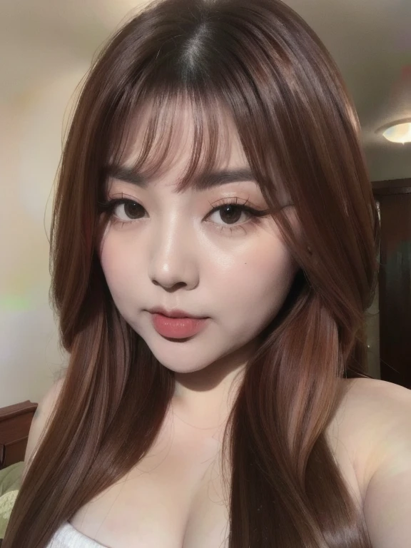 (realistic、masterpiece、Best Quality、8K、highres、high resolution:1.3)、1 girl、Big breasts、white bikini、looking at viewers、super fine face and eyes、long hair、 upper body、