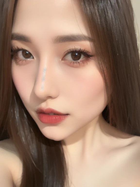 (realistic、masterpiece、Best Quality、8K、highres、high resolution:1.3)、1 girl、Big breasts、white bikini、looking at viewers、super fine face and eyes、long hair、 upper body、