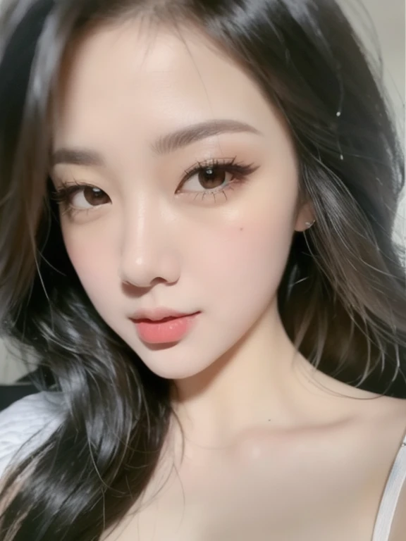 (realistic、masterpiece、Best Quality、8K、highres、high resolution:1.3)、1 girl、Big breasts、white bikini、looking at viewers、super fine face and eyes、long hair、 upper body、