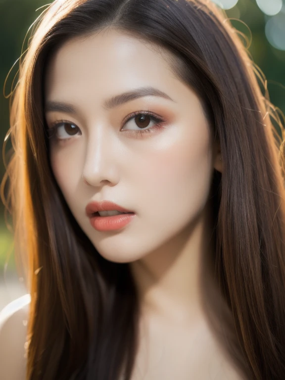 (realistic、masterpiece、Best Quality、8K、highres、high resolution:1.3)、1 girl、Big breasts、white bikini、looking at viewers、super fine face and eyes、long hair、 upper body、