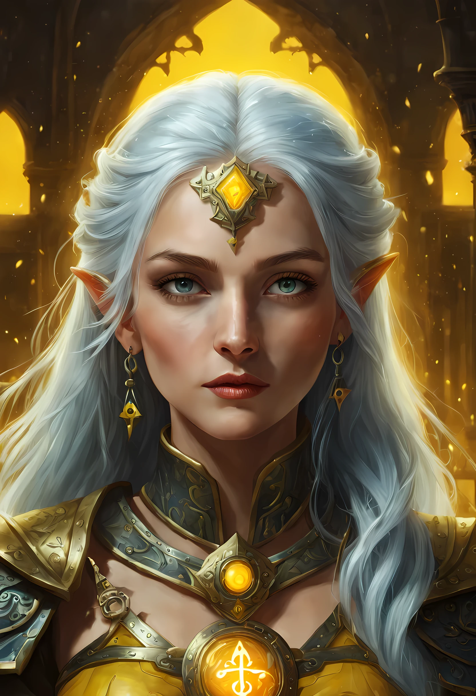 fantasy art, dnd art, RPG art, wide shot, (masterpiece: 1.4) a (portrait: 1.3) intense details, highly detailed, photorealistic, best quality, highres, GlowingRunesAI_yellow, portrait a female (fantasy art, Masterpiece, best quality: 1.3) , blue skasy art, Masterpiece, best quality: 1.3), intense details facial details, exquisite beauty, (fantasy art, Masterpiece, best quality) cleric, (blue: 1.3) skinned female, (white hair: 1.3), long hair, intense (green: 1.3) eye, fantasy art, Masterpiece, best quality) armed a fiery sword red fire, wearing heavy (white: 1.3) half plate mail armor, wearing high heeled laced boots, wearing an(orange :1.3) cloak, wearing glowing holy symbol GlowingRunes_yellow, within fantasy temple background, reflection light, high details, best quality, 16k, [ultra detailed], masterpiece, best quality, (extremely detailed), close up, ultra wide shot, photorealistic, RAW, fantasy art, dnd art, fantasy art, realistic art,((best quality)), ((masterpiece)), (detailed), perfect face, ((no ears: 1.6))