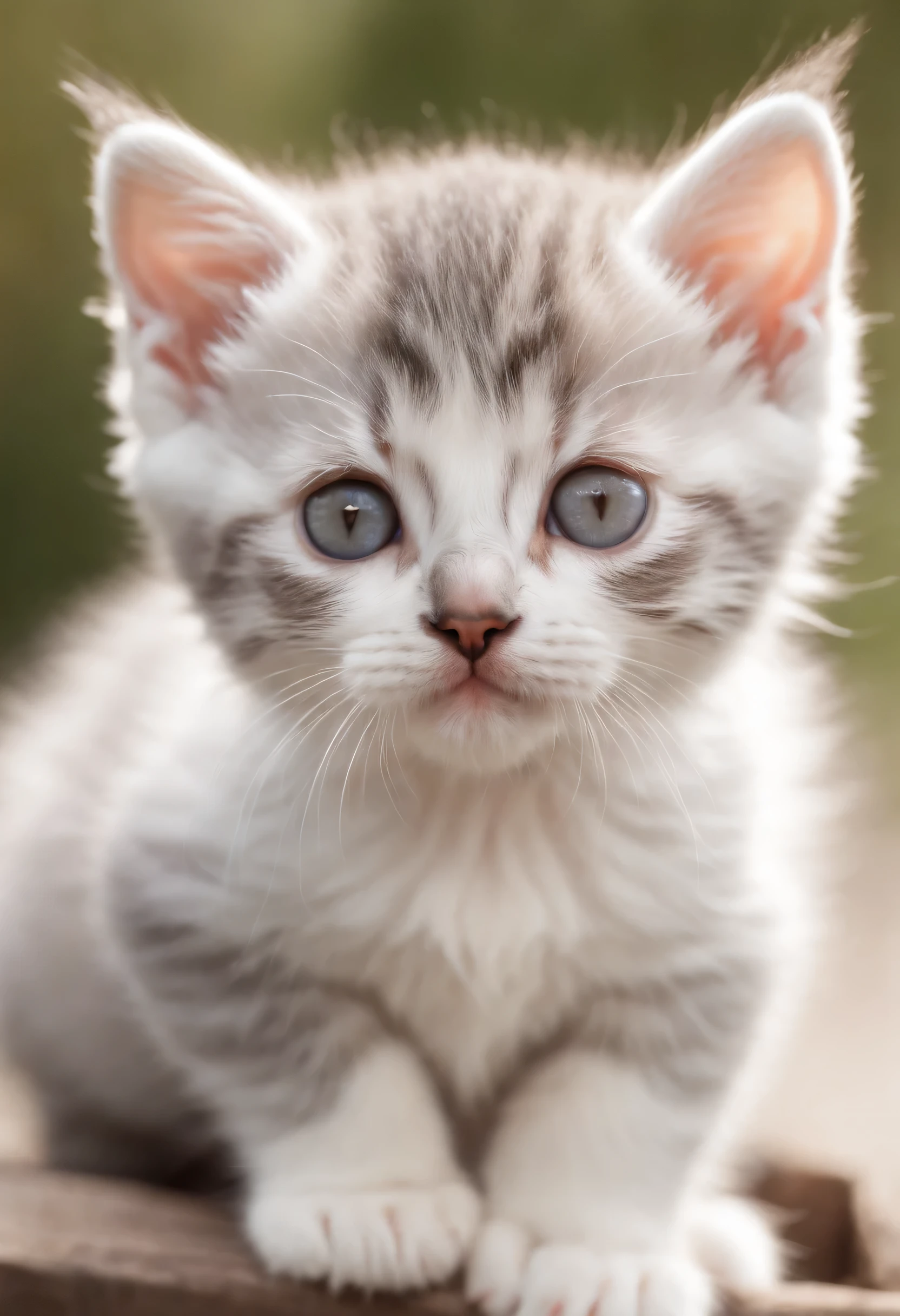 cute grey white tabby kitten