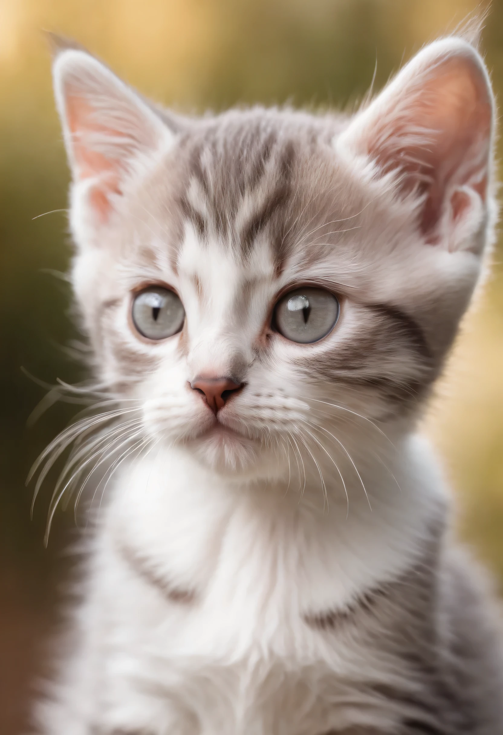 cute grey white tabby kitten