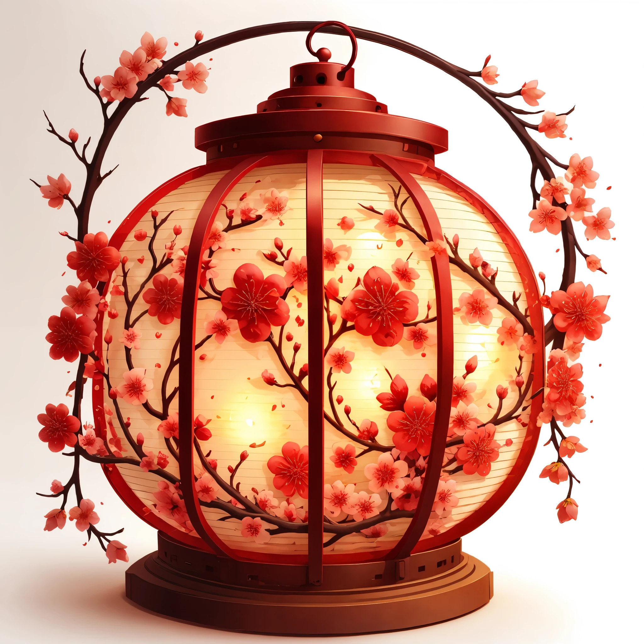 lantern，simple background，glow。red，Star anise