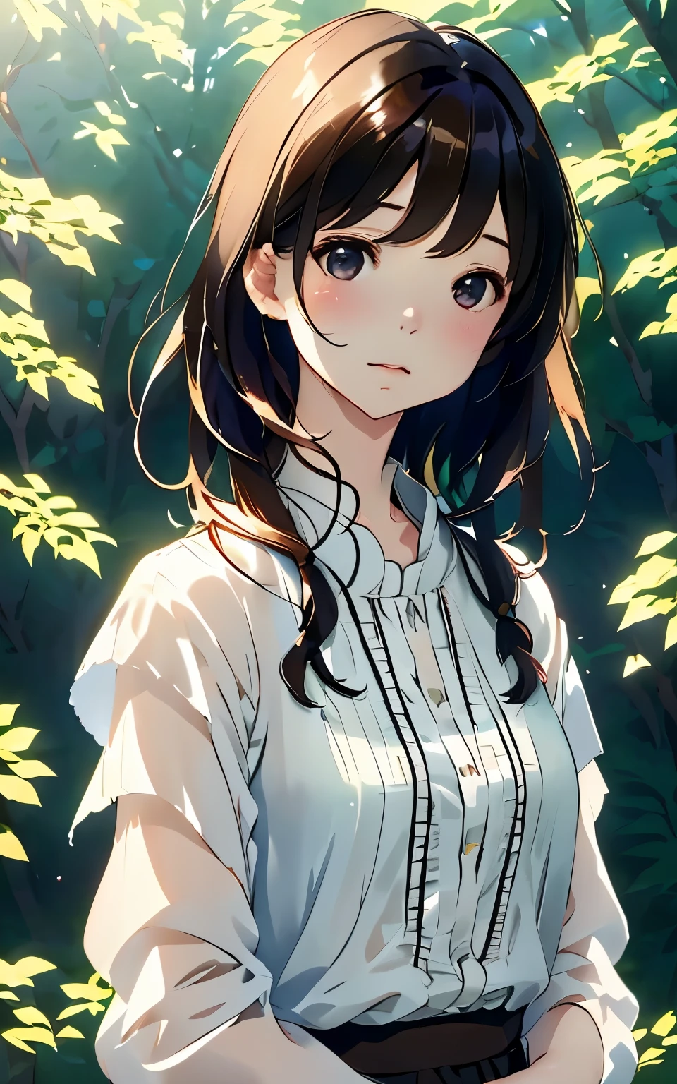 girl looking at camera, lots of details, detailed drawing, figure, cg, milky white skin, soft and tender skin, realism, middle between drawing and reality, high quality, HD, 4K, blender rendering, octane rendering, realism, figure, drawing, cg, digital art, beautiful face, transparent skin, symmetrical face, proportional body, ((Akifun)) and Ilya Kuya Khushinov, makoto shinkai, whole body, full height, thin skin