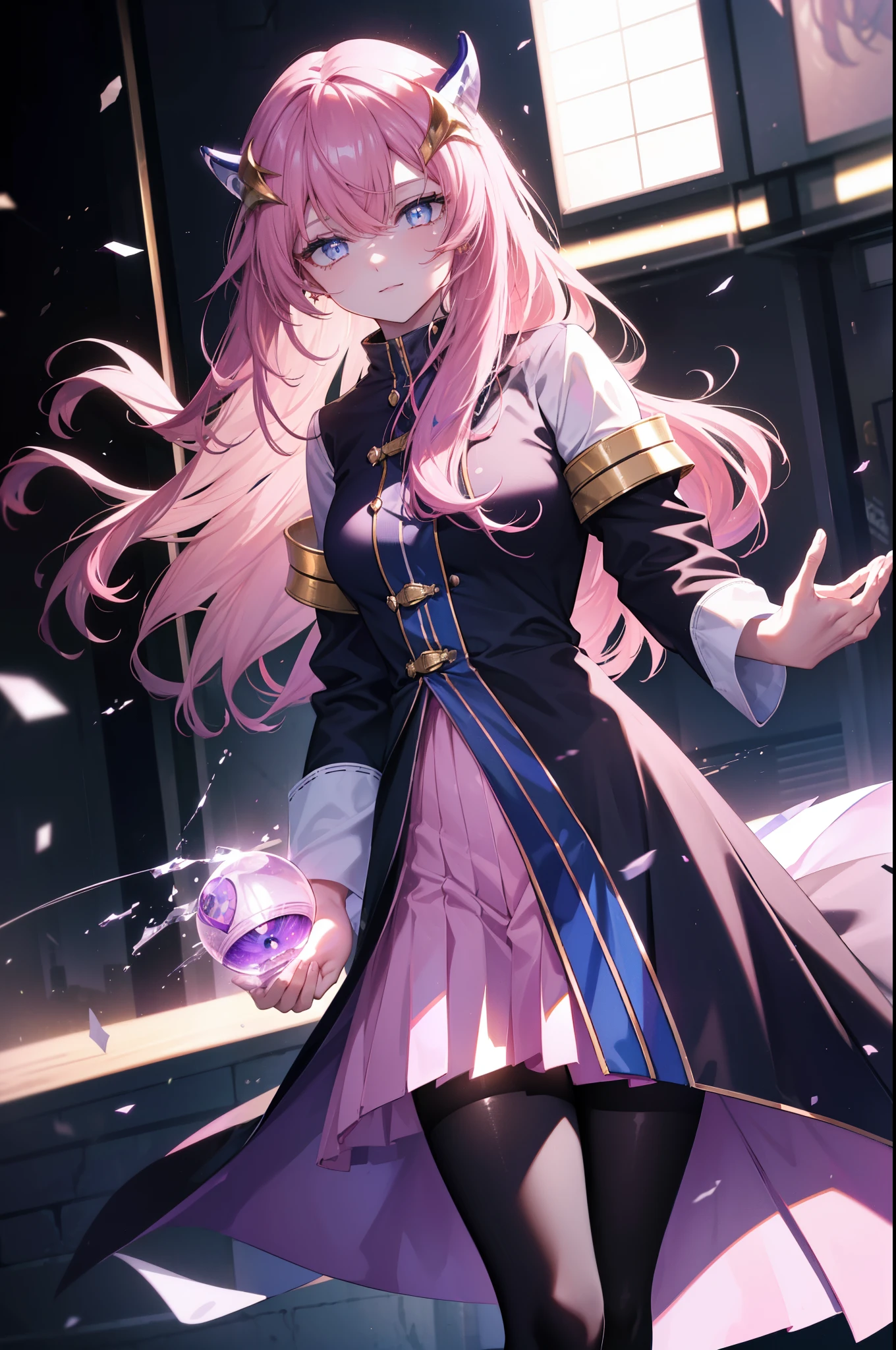 lacusclyne, Klein Lake, (purple eyes:1.1), hair ornaments, long hair, wave hair ornaments, pink hair, smile,pink dress,Long slit skirt,black tights,Breaking stilettos looking at viewer, (cowboy shot:1.5),
destroy indoors, destroy the venue (masterpiece:1.2), highest quality, High resolution, unity 8k wallpaper, (figure:0.8), (beautiful and fine eyes:1.6), highly detailed face, perfect lighting, Very detailed CG, (perfect hands, perfect anatomy),