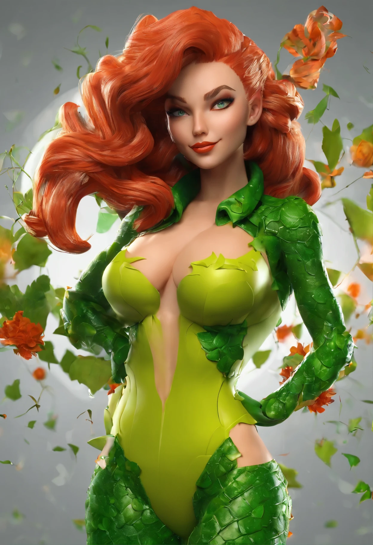 Poison Ivy sexy  grandes tetas, traje apretado, ultra real 4k 