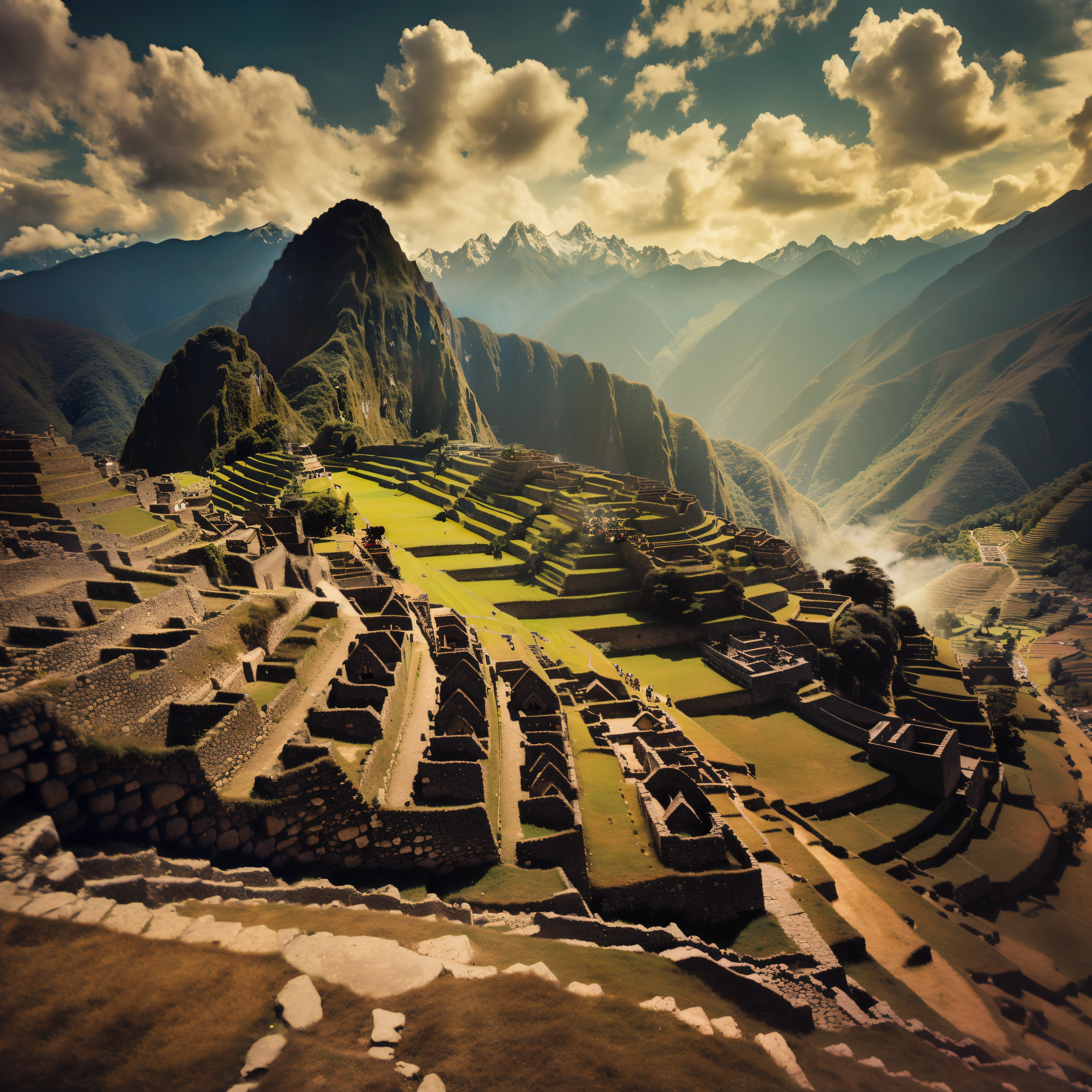 a view of a large city in the middle of a mountain, inca, inca style, quechua!!, ancient city landscape, machu picchu, inca themed smooth, quechua!, ancient city, peru, aerial view of an ancient land, ancient”, neo - andean architecture, neo-andean architecture, andes, quechua
