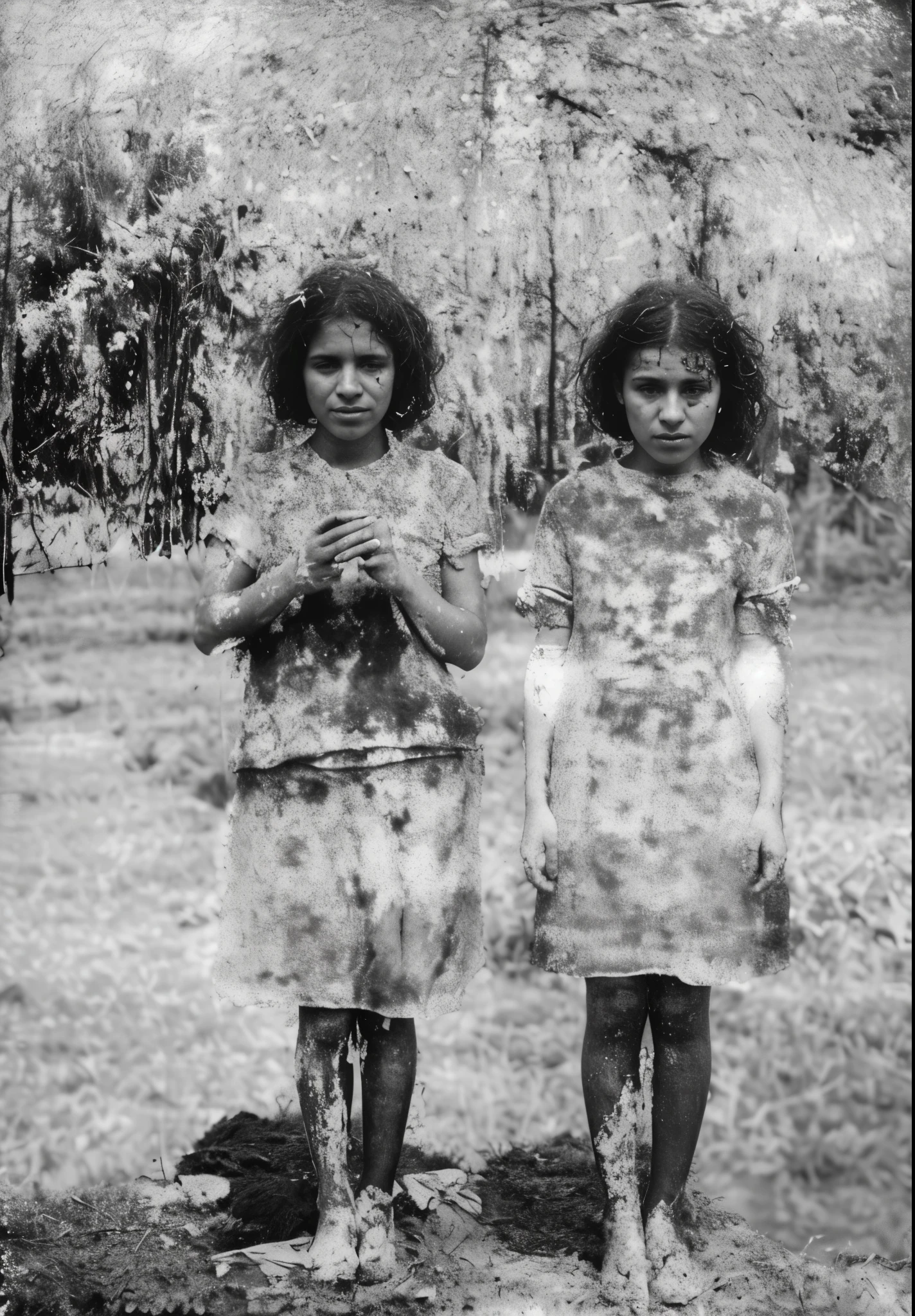 children asking for forgiveness and the word forgiveness comes out behind them and without colors