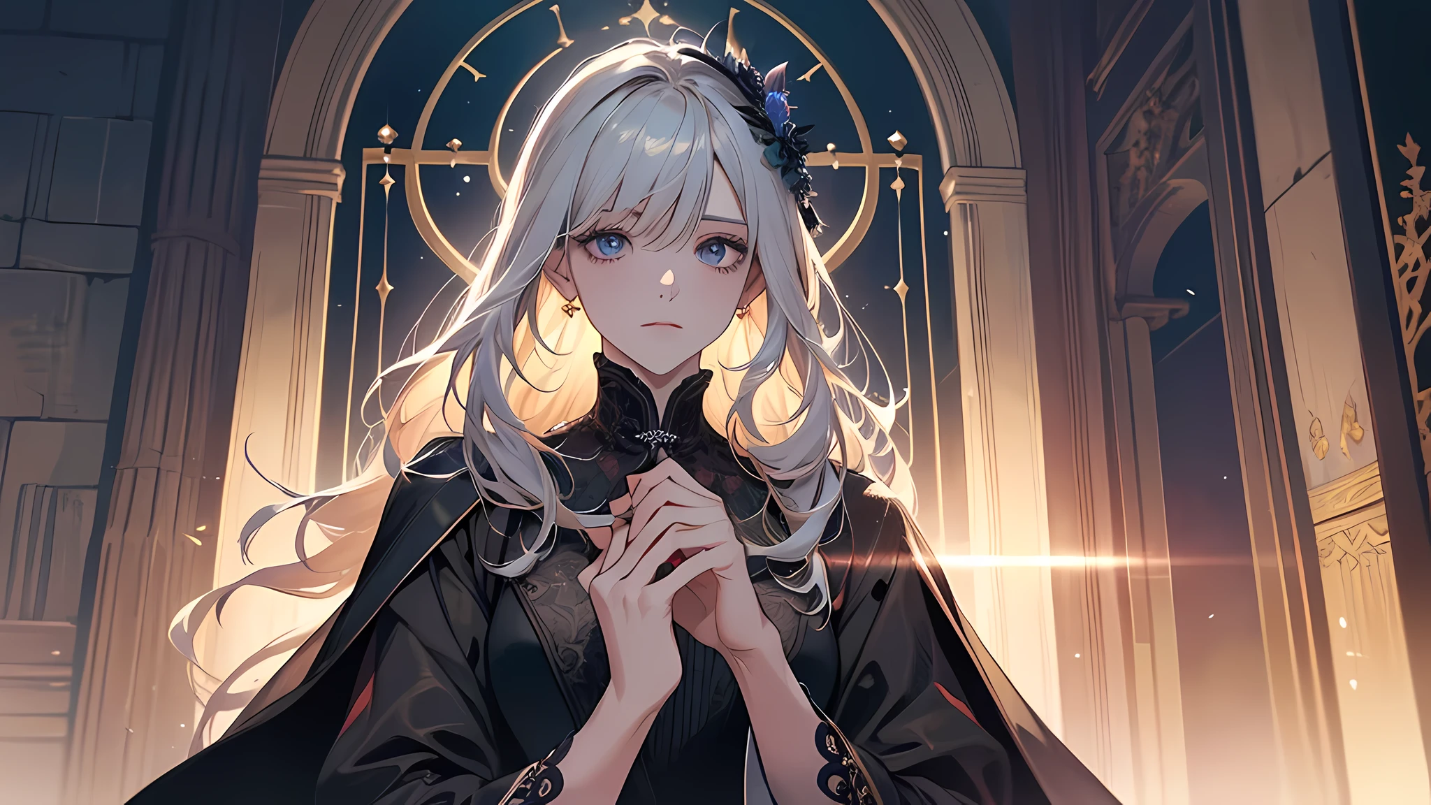 (Master masterpiece、top-quality、highest grade、offcial art、Beautifully Aesthetic:1.2)、(Master masterpiece、top-quality、top-quality、offcial art、Beautifully Aesthetic:1.2)、(Master masterpiece、top-quality、top-quality、offcial art、Beautifully Aesthetic:1.2)、(1girl in:1.3)、ighly detailed、(Fractal Art:1.3)、colourfull、highestdetailed、「Enchanting witch from another world」This painting titled、It depicts a captivating beautiful witch manipulating magic in the castle gardens without limits。The castle spreads out、The garden there is、It creates an atmosphere as if a door to another world has appeared..。 Standing at the center is、Beautiful witch in a sophisticated dress。His face is meticulously drawn.、He has a profound expression on his face, as if he strongly wishes for something.。In her hand is a luxurious wand.、From that wand is emitting mighty magical powers。 The magic cast is、It was released as an explosive force from the tip of the wand.、The energy that reverberates through the garden as a beam of colorful light is very powerful.、A beam of light makes a large trajectory in the sky。 The charm of this painting is、The mighty and enchanting beauty of the witch、Eta、It skillfully captures the mystique of the garden.。 、And the witch's facial expressions and movements are very realistic.、It has the power to draw the viewer into the place。 Moreover、the light and shadow production is also stunning。The beam of light emitted by the cane is、Illuminate the gardens and castle、pure、Creates a sense of distance from the visual light source to the witch.。Quality produces realistic images、It can convey visual beauty and story appeal at the same time。 This is、Not only visually appealing works、It is a work that further enriches the visual experience by drawing a story.。 」We are thinking about the theme to the fullest。The images are very realistic and、Very detailed and、Must be a high resolution 16k。Sony F and 24-105mm f / Use a Sony Alpha 4 mirrorless camera with 1G OSS lenses。
