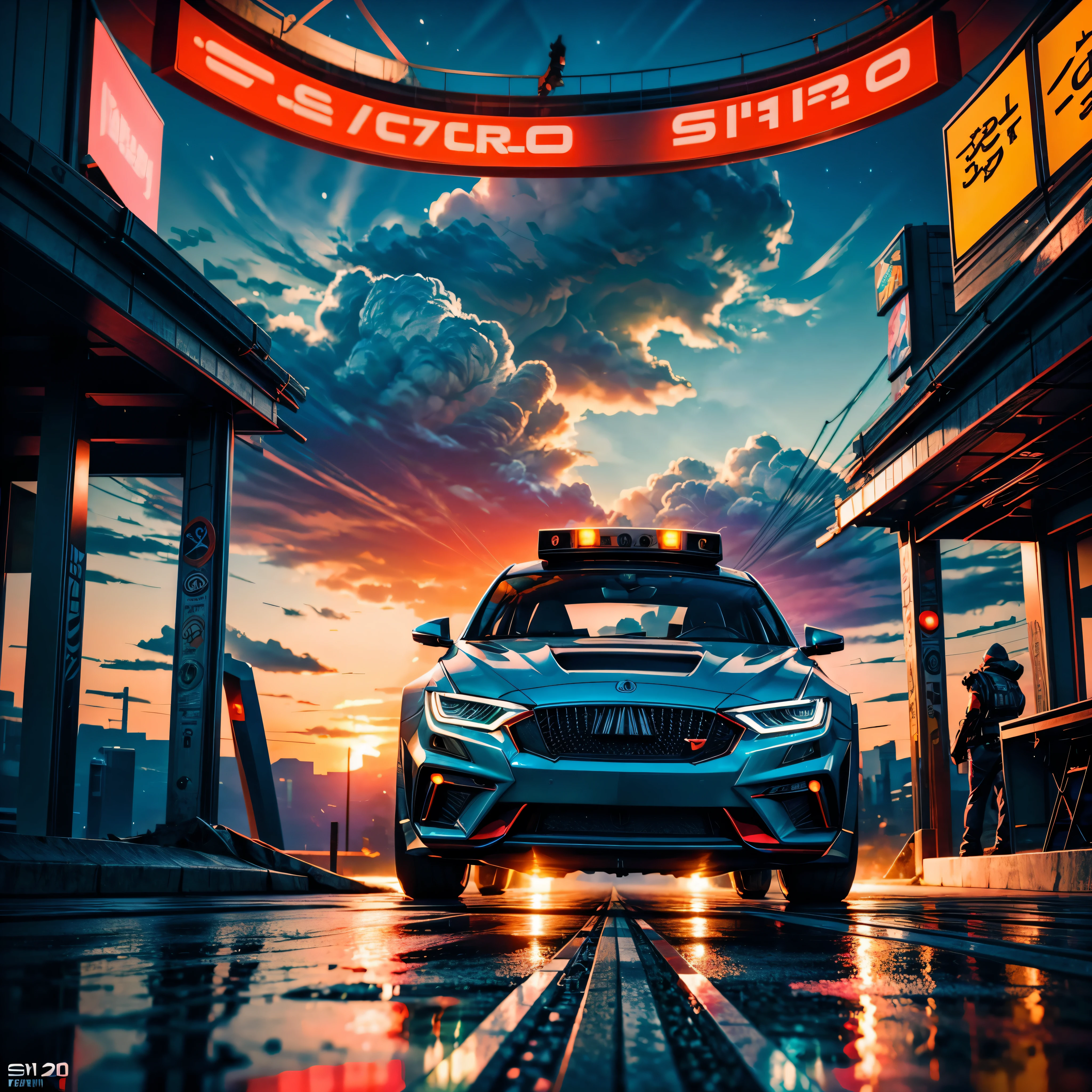 galaxy colorgalaxy stars spacious nebula starry_sky Sunset Colorful SunRise panoramic sunshine, Best quality, masterpiece, ultra high res, Capture the adrenaline-fueled excitement of a sleek, high-performance racing car dripping, red, blue, fires, neon light, dust, full car show, from side, cyberpunk racing car, tokyo cyberpunk night,Detailed,Realistic, highly detailed digital art,octane render, bioluminescent, BREAK ultra high-resolution concept art, realism,by Mappa studios,masterpiece,ultra best quality,official art,illustration,ligne claire,(cool_color),perfect composition,absurdres, fantasy,focused,rule of thirds, varied multi etc. --v 6 --s 1000 --c 20 --q 20 --chaos 100