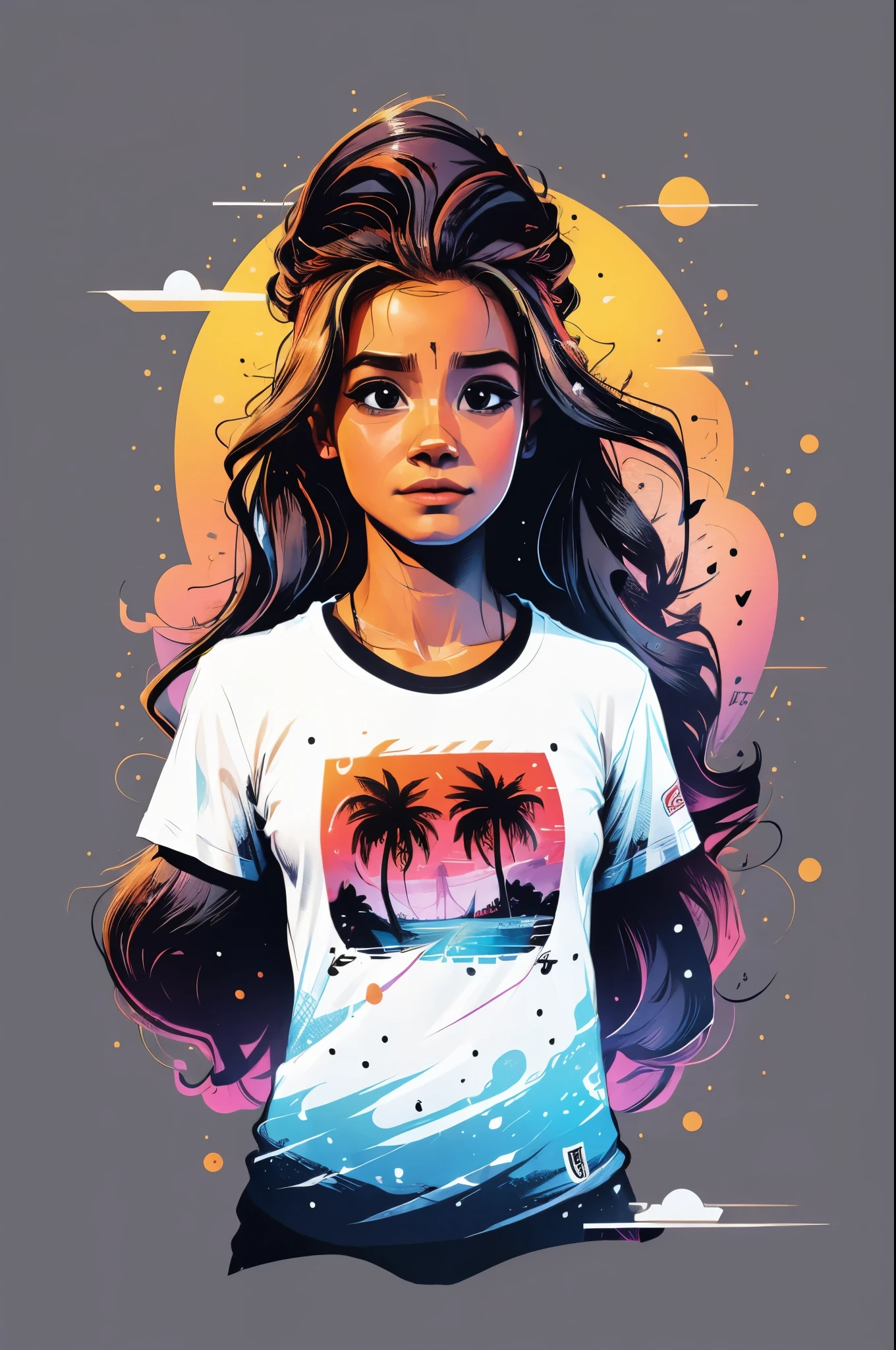 ((Samdoesart)), uma gorota linda, imagem vetorial, Design de camiseta, design para camiseta, estampa de camisa