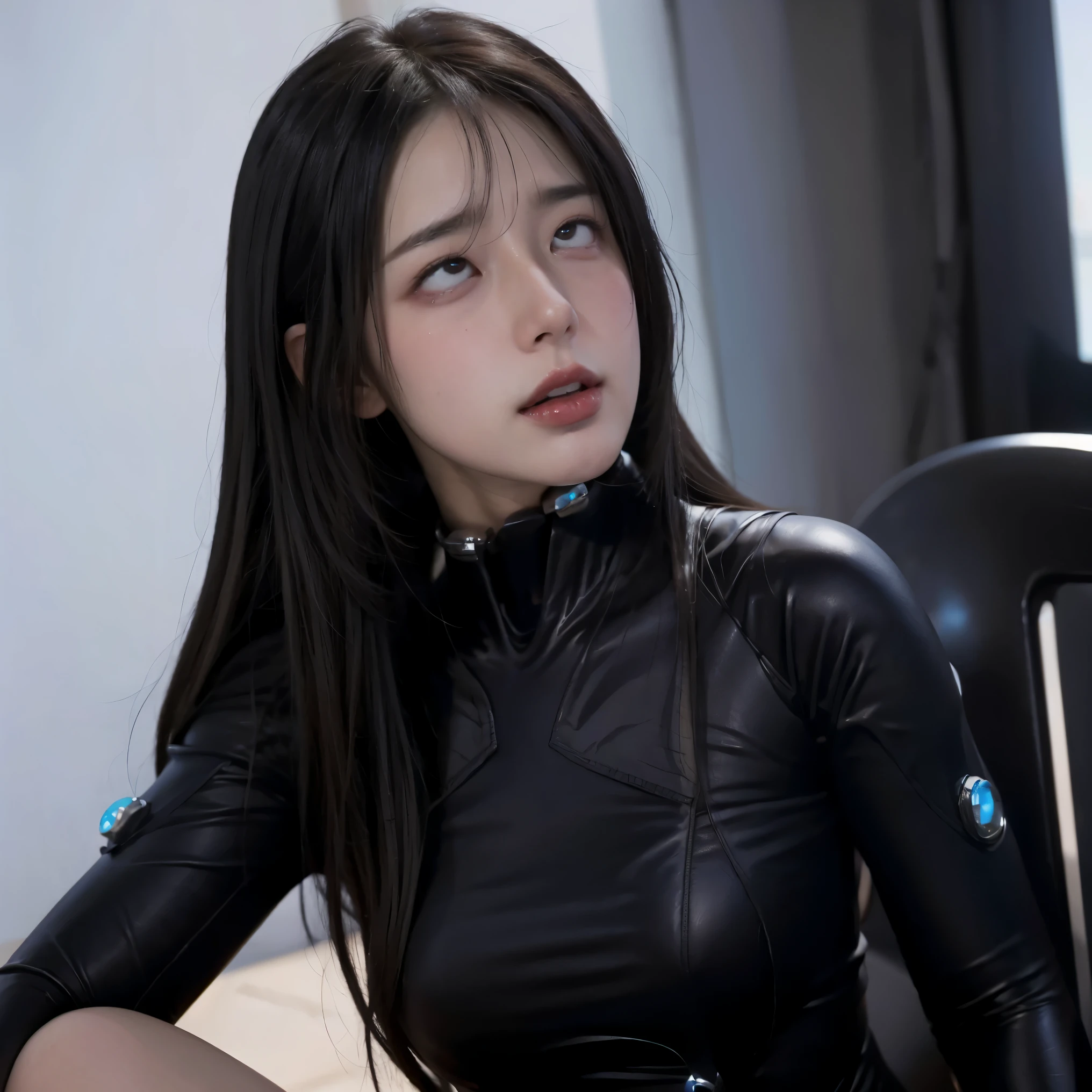 Reika Shimohira、Gantz、Reika Shimohira、beautiful face、1 girl、big breasts、elegant adult woman、beautiful woman、GANTZ、outstanding style、No exposure、full body suit、full body fit suit、luster、Ahegao