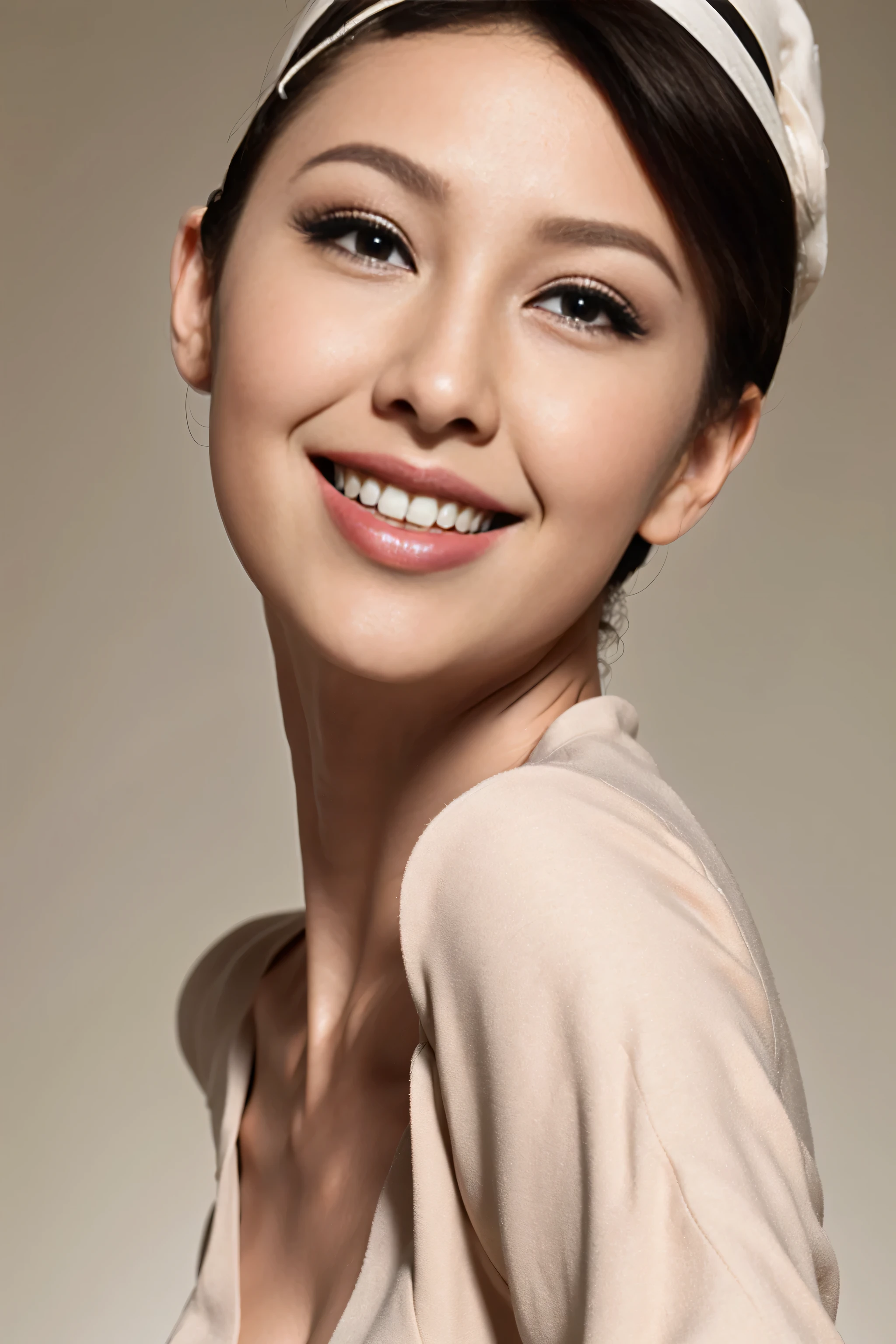 fashion model 20 years old [[[[close up]]]], [[[[neck]]]], [[[[Shoulder]]]], perfect eyes, perfect iris，perfect lips，perfect teeth，perfect skin，White skin，Soft headlight，high-density imaging review，Face slimming type，slender nose，long black hair，（Face is clear and delicate），white casual wear，The background is outdoor，green trees and grass，best quality，masterpiece，（pastel colors：1.2）