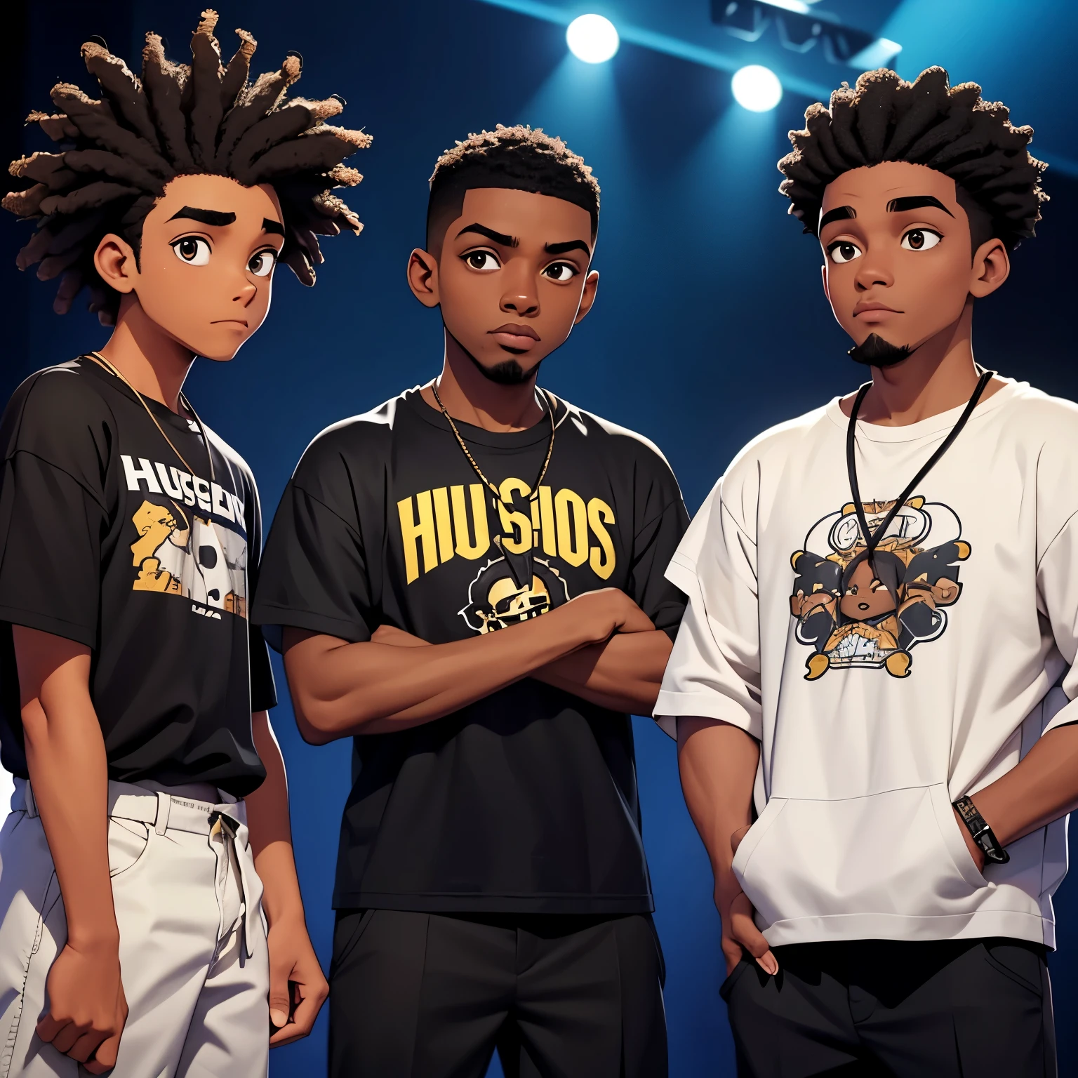 Men arrested in custody at the Police Station, (comic art style), full color, hand drawn, bright vector, portrait of a dark-skinned, black.