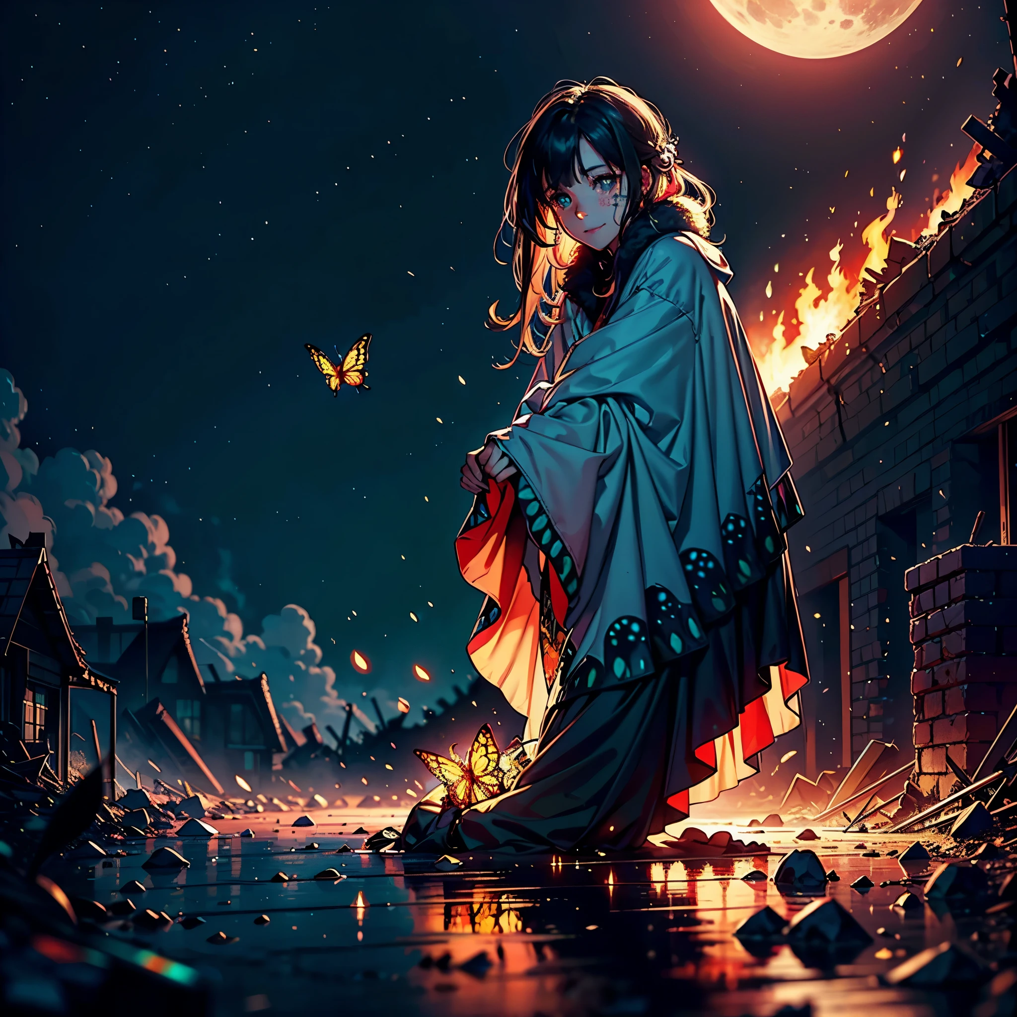 Galaxy Stars galaxycolor Nebulae spacious starry_sky moon hyper moonset panoramic moonrise epic moonshine ((Innocent)) girl "Ultra-realistic depiction of a , sitting with sorrow, agony, ((dried eye drops, camera focused face)), messy and curl hair, dusty face and cloth,(( a destructed city in background, fire, human corpse on ground, some people are crying, destroyed building)), a butterfly sits on her forefinger, (((she is looking at the butterfly and a little bit smile))), hyper detailed, dynamic color, black and gray shade, super emotional picture, set against a hauntingly dark backdrop and surrounded by swirling dark smoke. The image should be in a captivating 16:9 format." dreamy meadow, ethereal, whimsical, flowing dress, soft sunlight, enchanting, butterfly Monarch, (pastel clouds), liquid reflections, unrealengine5 ultra Cinamatic_moonlight ultra_high-def Masterpiece deep path equirectangular ultra_high-res meticulously intricate analogique ultra_photo-realistic ultra_high-quality ultra_high-details optimal accurate cgi vfx sfx reflex 3dcg max radiant vivid color-coded extreme improved Octane_rendered UHD XT3 DSLR HDR romm rgb pbr 3dcg fxaa blay fkaa txaa rtx ssao enhanced ultra_sharpness Will-o'-the-wisp iota symmetrical Beholder ruby chrome Hearth flat bands emerald plasma Tourmaline Earth lava magic summon monster viceroy invocation creature conjuration monarch flowering butterfly floraison "Heavy Metal" chef-d' reflection moonlight luminescence volumetric lightning contrast global illumination saturate incandescent Crystalline Sundrop tatoo naked nsfw varied multi etc. zentangle tangle mandala entangle --v 6 --s 1000 --c 20 --q 20 --chaos 100