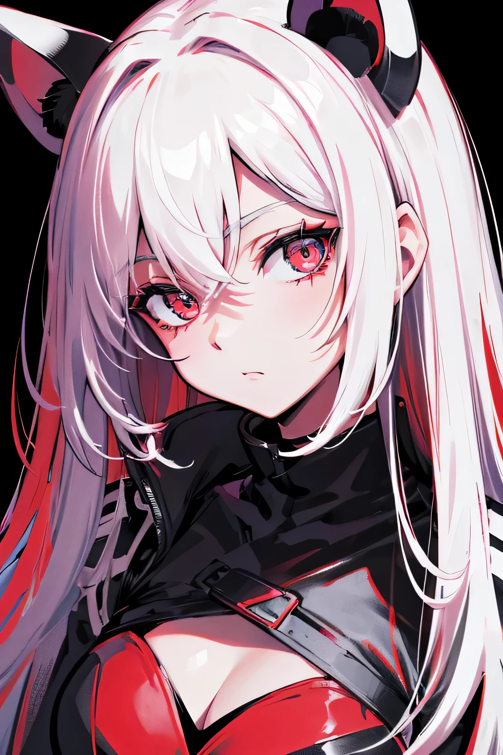 v5lcn style、(Comic-000009:0.6),black and red,(Very high contrast:1.2)、(ink art_Dark ink:1.2)、1 girl,adorable,highly detailed eyes,highly detailed face,very thin hair,8K,solve,