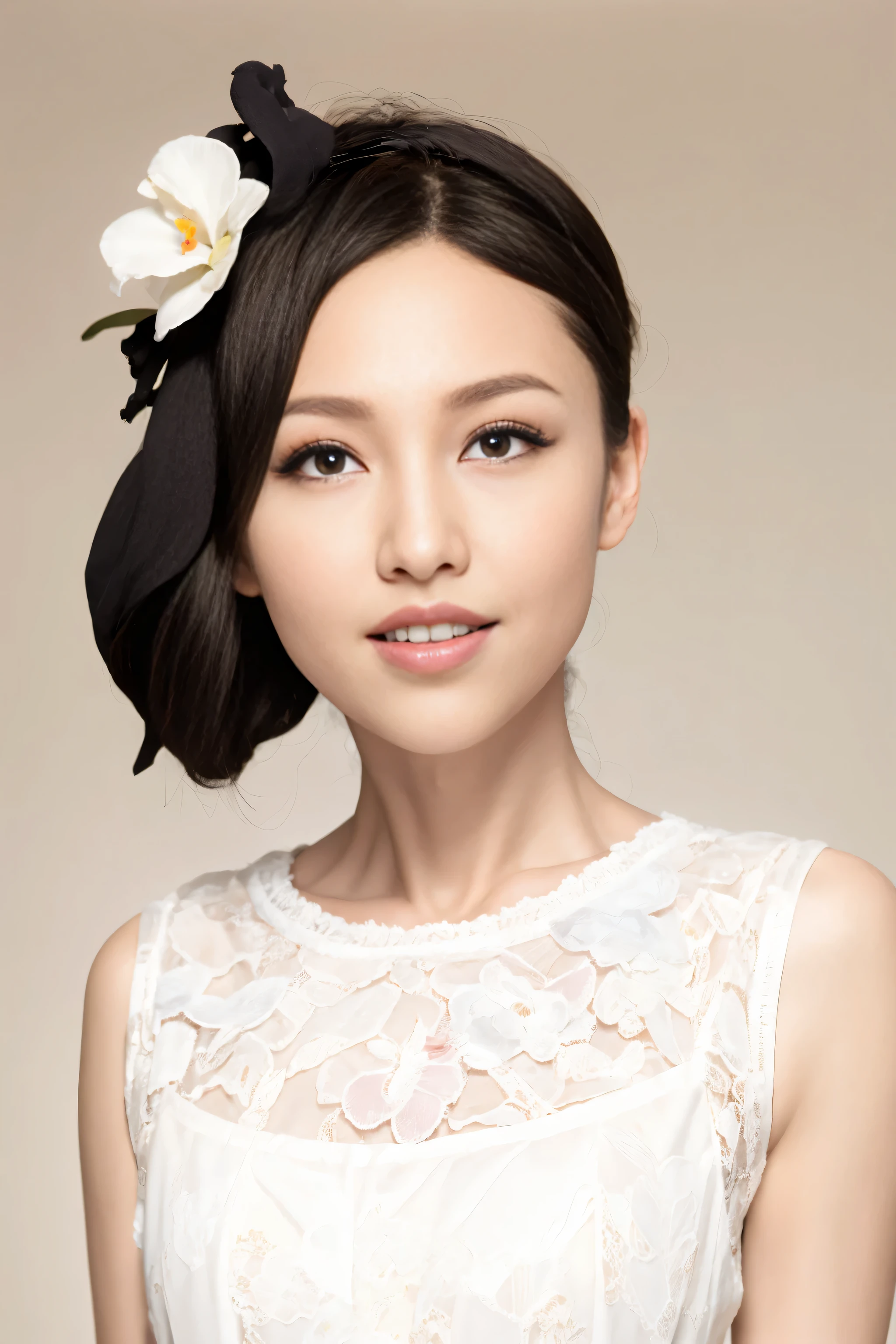 fashion model 20 years old [[[[close up]]]], [[[[neck]]]], [[[[Shoulder]]]], perfect eyes, perfect iris，perfect lips，perfect teeth，perfect skin，White skin，Soft headlight，High density imaging review，Face slimming type，slender nose，long black hair，（Face is clear and delicate），((white lace underwear))，((Sexy))，The background is the bedroom，big bed，best quality，masterpiece，（pastel colors：1.2）