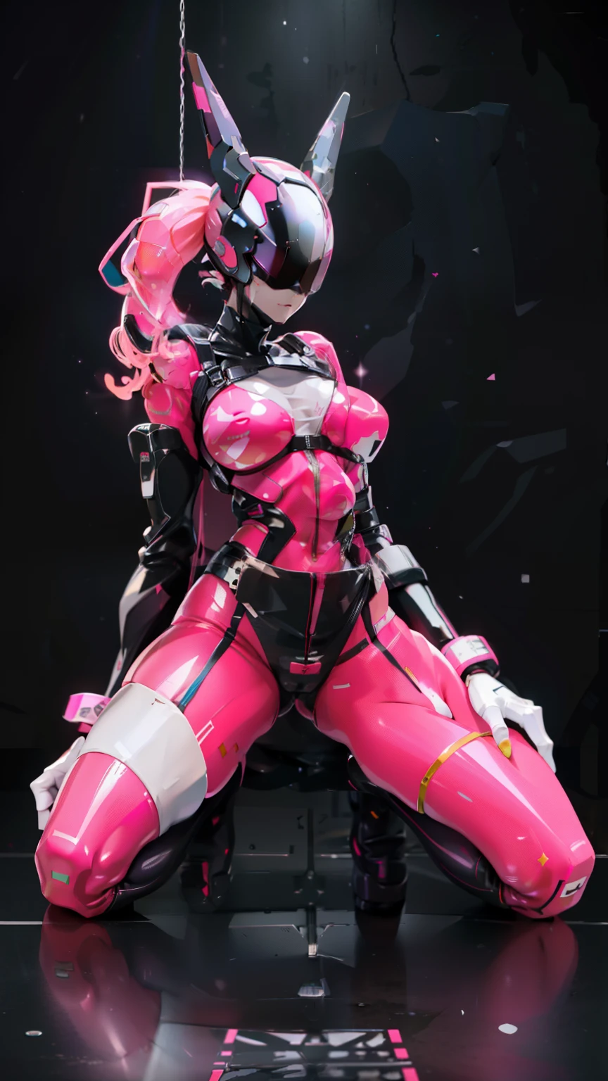 (1 girl, Pink hair, medium hair, short double ponytails, purple eyes, Poker face) (in a detailed space, (Science fiction, bodysuit, , humanoid , helmet, neon decoration, shiny clothes, Enica,  )) , best quality, ，Transparent underwear，Flame it up，，chained，Get up，Soaked all over，White liquid comes out，in the city，bikini，completely tight，full body portrait，Thighs exposed，Flame it up，sit down，Squat down，lie down，Kneel down，stand，legs apart，lifting one leg，Huge bust，Shapely figure，exposing her chest