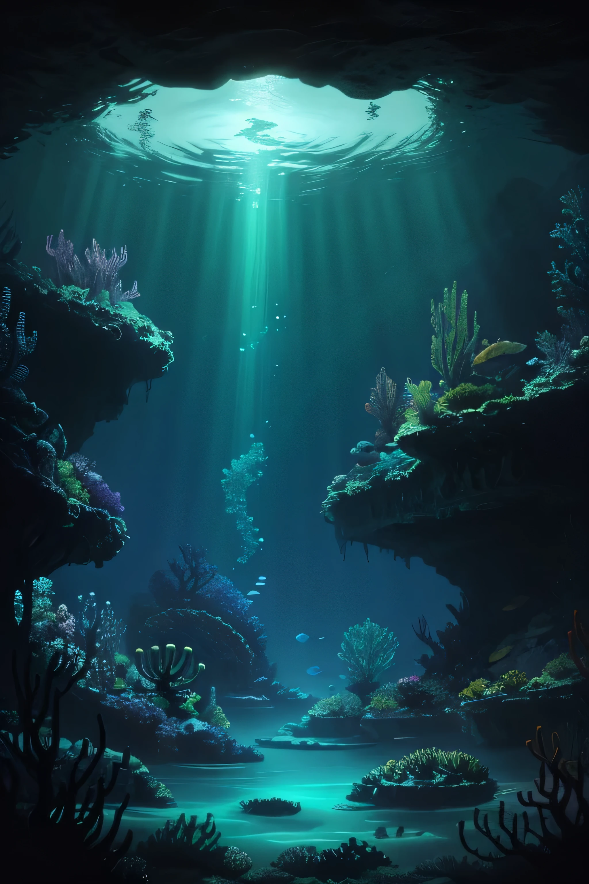 Abstract Aesthetic Dark Water Feeling:
Subject: Mysterious underwater creature
Setting: Deep abyss of the ocean
Action: Slowly emerging from the shadows
Context: Surrounded by bioluminescent organisms
Environment: Submerged in darkness with faint glows
Lighting: Ethereal, dim, with subtle bioluminescent accents
Artist: Surrealist
Style: Dreamlike and mysterious
Medium: Digital painting
Type: Fantasy
Color Scheme: Deep blues, purples, and subtle greens
Computer Graphics: High-quality, detailed rendering
Quality: Cinematic and immersive
Positive Prompt:
Underwater creature, deep abyss, emerging, bioluminescent surroundings, submerged darkness, ethereal lighting, surrealist artist, dreamlike style, digital painting, fantasy type, deep blues, purples, subtle greens, high-quality graphics, cinematic quality.