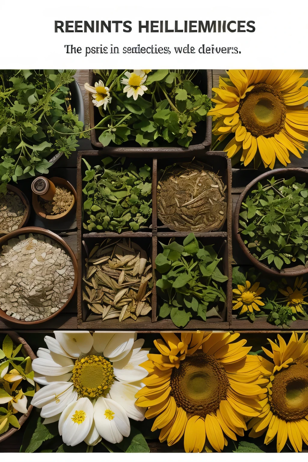 Please create a poster featuring popular scientific articles on the benefits of herbal remedies for medical treatment include flower, plant, and leaves