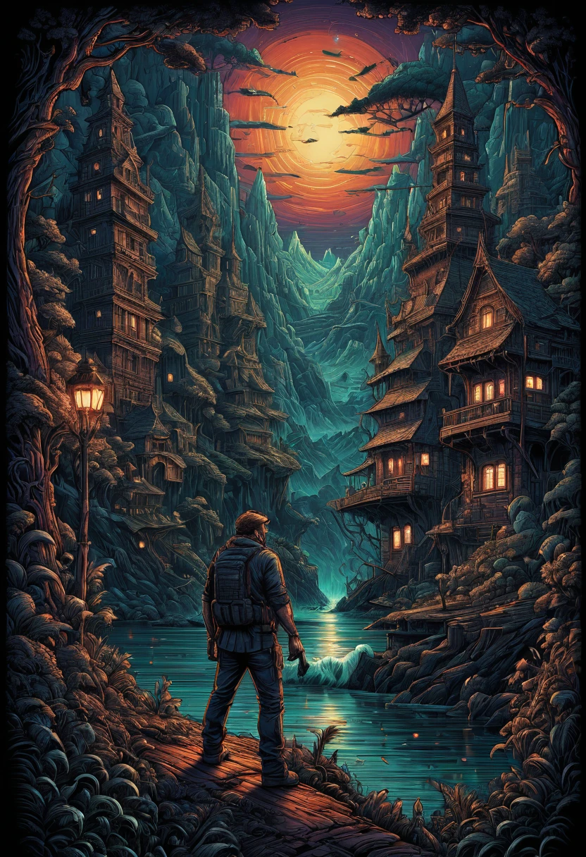 Original by dan mumford, best quality, masterpiece, Ultra intricate detail, 8k