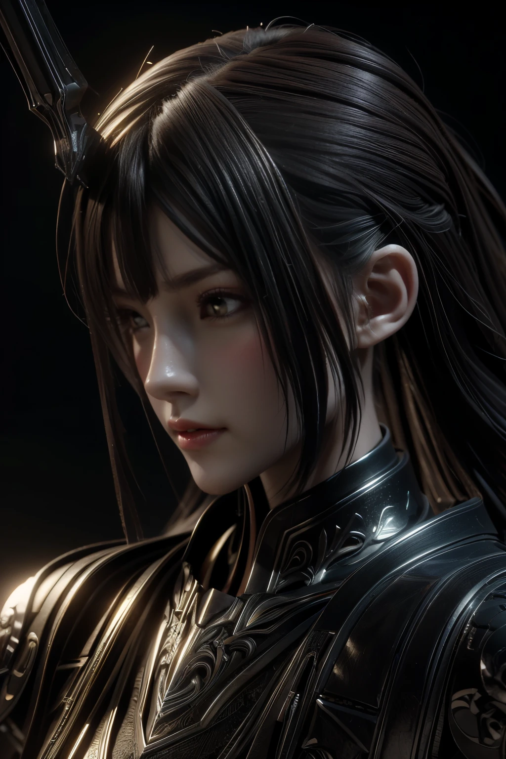 Game art，The best picture quality，Highest resolution，8K，(A bust photograph)，(Portrait)，(Head close-up:1.5)，(Rule of thirds)，Unreal Engine 5 rendering works， (The Girl of the Future)，(Female Warrior)， 
20岁少女，((Hunter))，An eye rich in detail，(Big breasts)，优雅高贵，冷漠，勇敢的，
（Medieval-style fur combat clothing，Glowing magic lines，Fur clothing with rich details），Medieval Lady Knight，Medieval ranger，
拍照姿势，简单背景，Movie lights，Ray tracing，Game CG，((3D Unreal Engine))，oc渲染反射纹