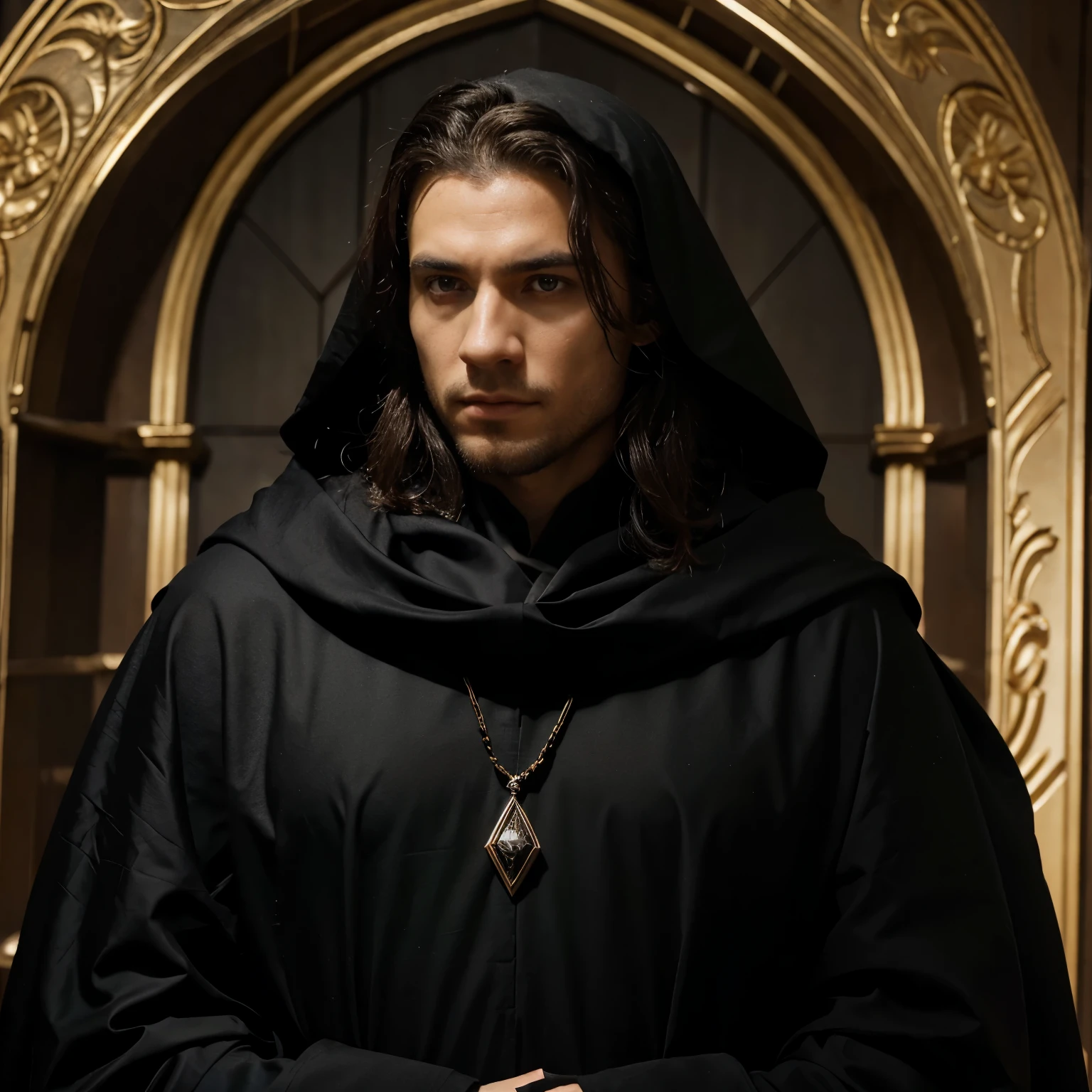 Claro! Here is a description of Kronos&#39; appearance:

**Nome:** Cronos

**Appearance:**
Cronos is a young man with a striking appearance, with distinctive traits that reflect their lineage and power. Ele possui cabelos negros e sedosos que caem em mechas selvagens sobre seus ombros, contrastando com a palidez de sua pele. Seus olhos, de um azul profundo, shine with a unique intensity, destacando-se em seu rosto. A penetrating, determined gaze reveals wisdom beyond your years.

Cronos&#39; costume is a mix of elegance and practicality. He wears a black robe adorned with gold details., simbolizando seu papel comThe Guardian of Time. Sobre os ombros, He wears a dark cloak that flows behind him like a raven&#39;s wings., giving it an aura of mystery and authority. Uma espada reluzente repousa em sua bainha, symbol of his power and ability to manipulate time.

Cronos&#39; posture is firm and confident, reflecting his determination to protect the kingdoms and defend those who cannot protect themselves. their presence is imposing, conveying a sense of serenity and inner strength that inspires confidence in everyone around you.

This is Cronos&#39; striking appearance, The Guardian of Time, a being whose influence extends beyond the boundaries of time and space.
