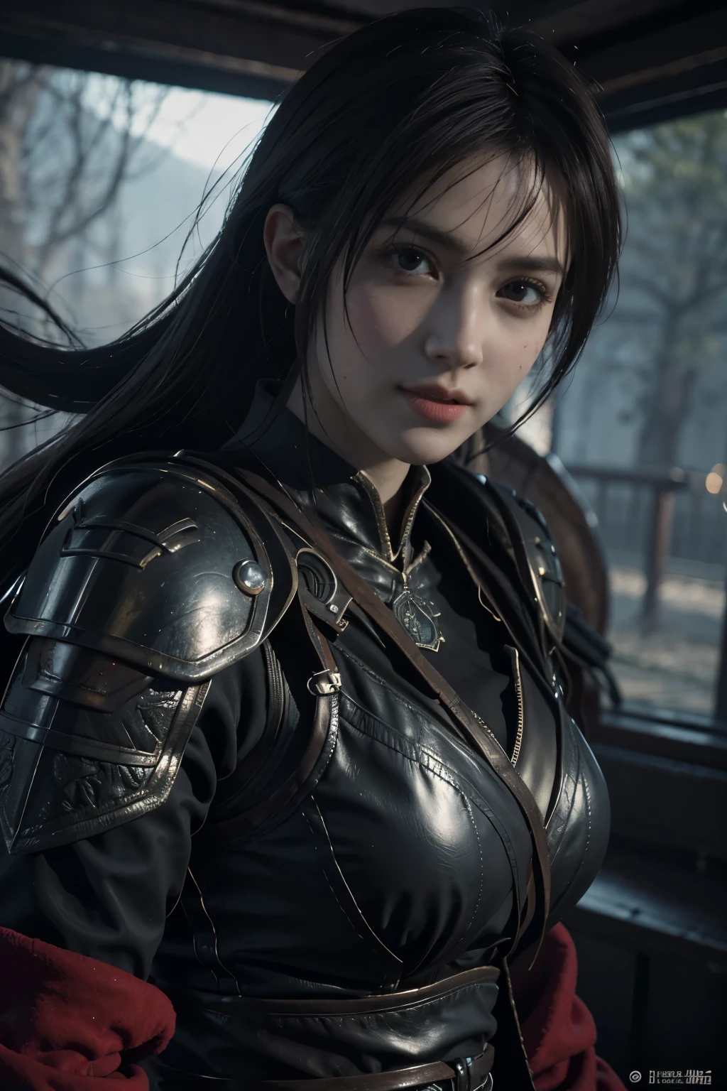 Game art，The best picture quality，Highest resolution，8K，(A bust photograph)，(Portrait)，(Head close-up:1.5)，(Rule of thirds)，Unreal Engine 5 rendering works， (The Girl of the Future)，(Female Warrior)， 
20岁少女，((Hunter))，An eye rich in detail，(Big breasts)，优雅高贵，冷漠，勇敢的，
（Medieval-style fur combat clothing，Glowing magic lines，Fur clothing with rich details），Medieval Lady Knight，Medieval ranger，
拍照姿势，简单背景，Movie lights，Ray tracing，Game CG，((3D Unreal Engine))，oc渲染反射纹