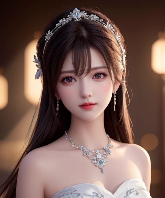 Realistic, textured skin, {best quality}, {highres}, beautiful and charming girl, 25 years old, focused, mature and delicate face, slender and charming figure, delicate and charming collarbone, shoulder-length messy hair, black hair , lively and big eyes, peach blossom single, (pale yellow dress), standing on the roof, leaning on the railing to see the distant city, {wet}, {annoyed}, simple background