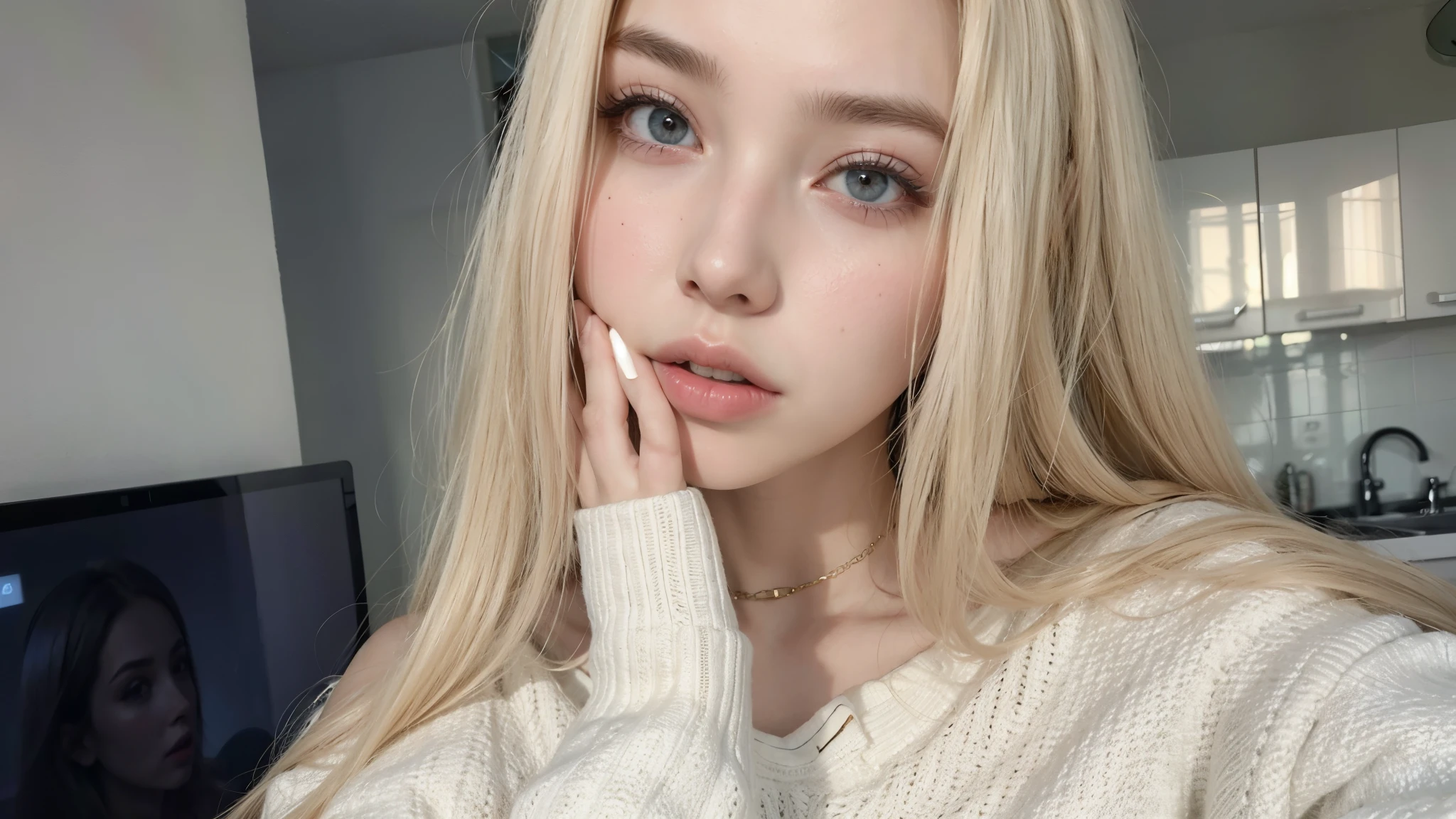 mulher loira com longos cabelos brancos e olhos azuis posando para uma foto, ava max, Yelena Belova, beautiful garota loira, longos cabelos loiros e olhos grandes, garota de cabelos brancos perfeita, uma loira linda, Anna Nikonova aka Newmilky, Angelina Stroganova, Aleksandra Waliszewska, cabelos loiros e olhos azuis, garota loira, angelawhite, blackpink jennie