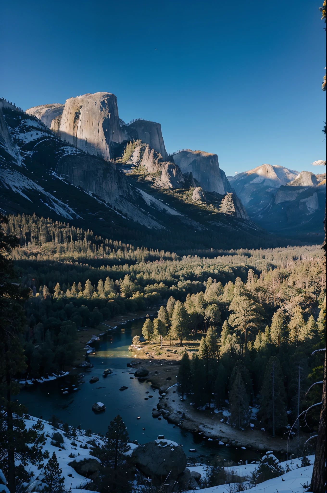 Yosemite National Park, picture taken from phone POV, 4k, realistic