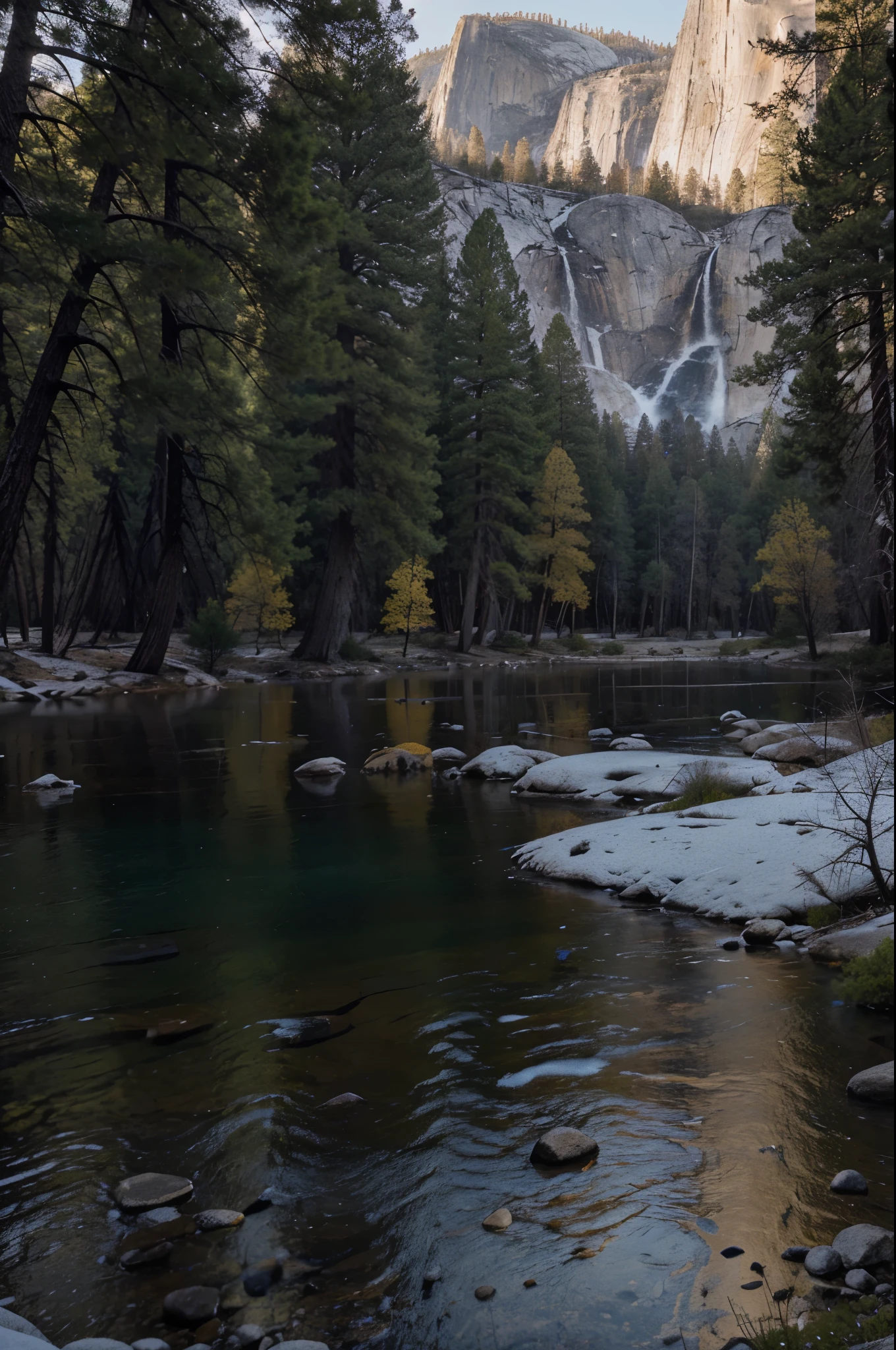 Yosemite National Park, picture taken from phone POV, 4k, realistic
